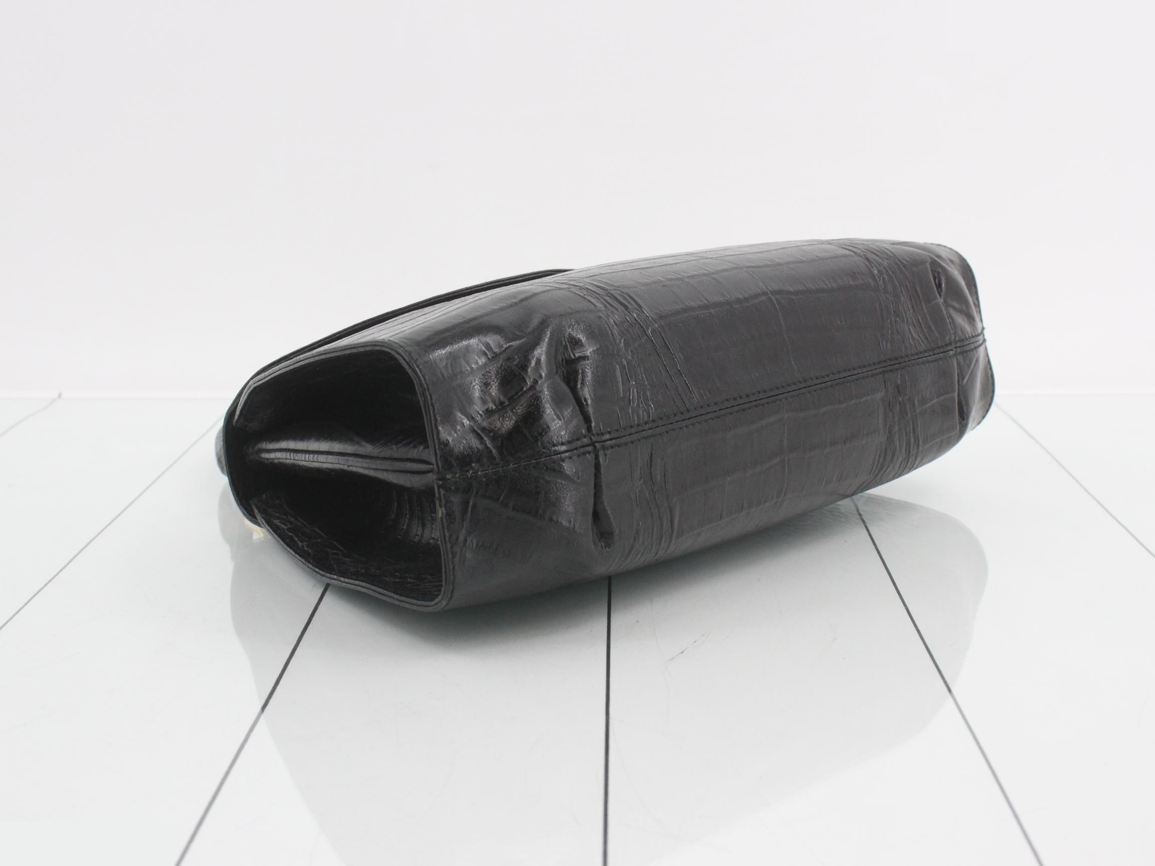 (bag) - Handbag, embossed leather, black — view 5