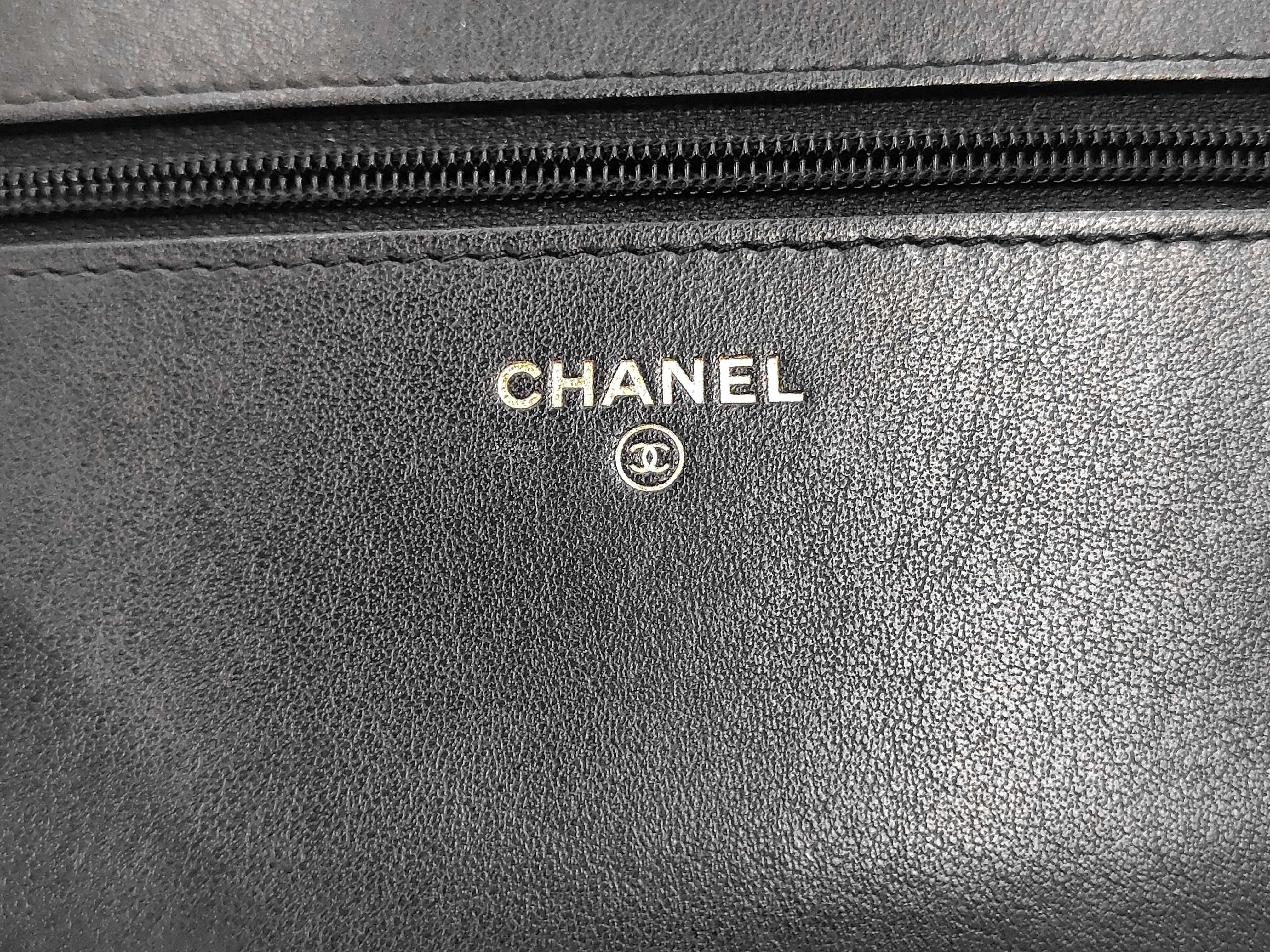Caviar Skin Boy Chanel Chain Wallet Black Shoulder Bag — view 8