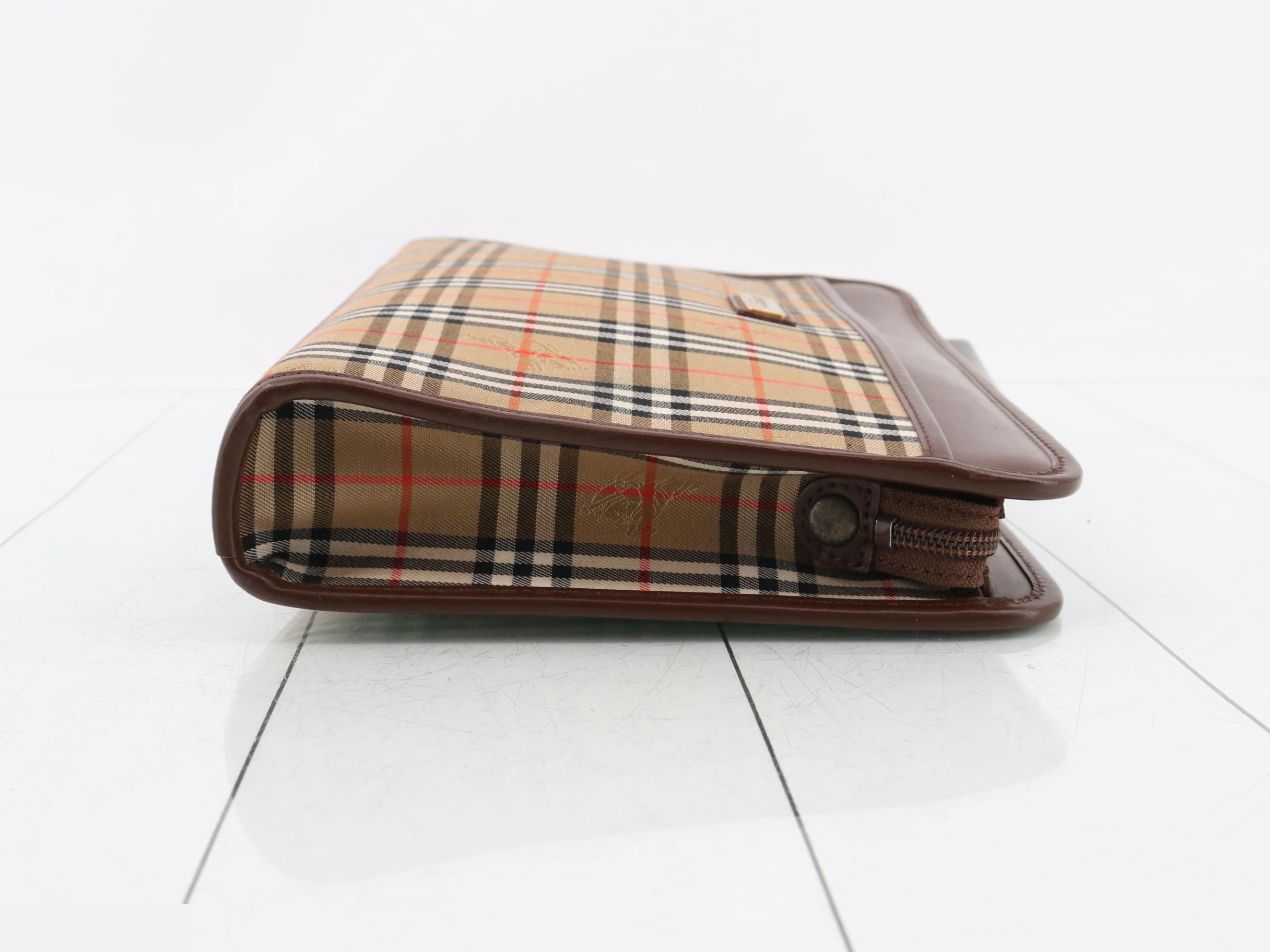 clutch bag, check pattern, brown — view 3