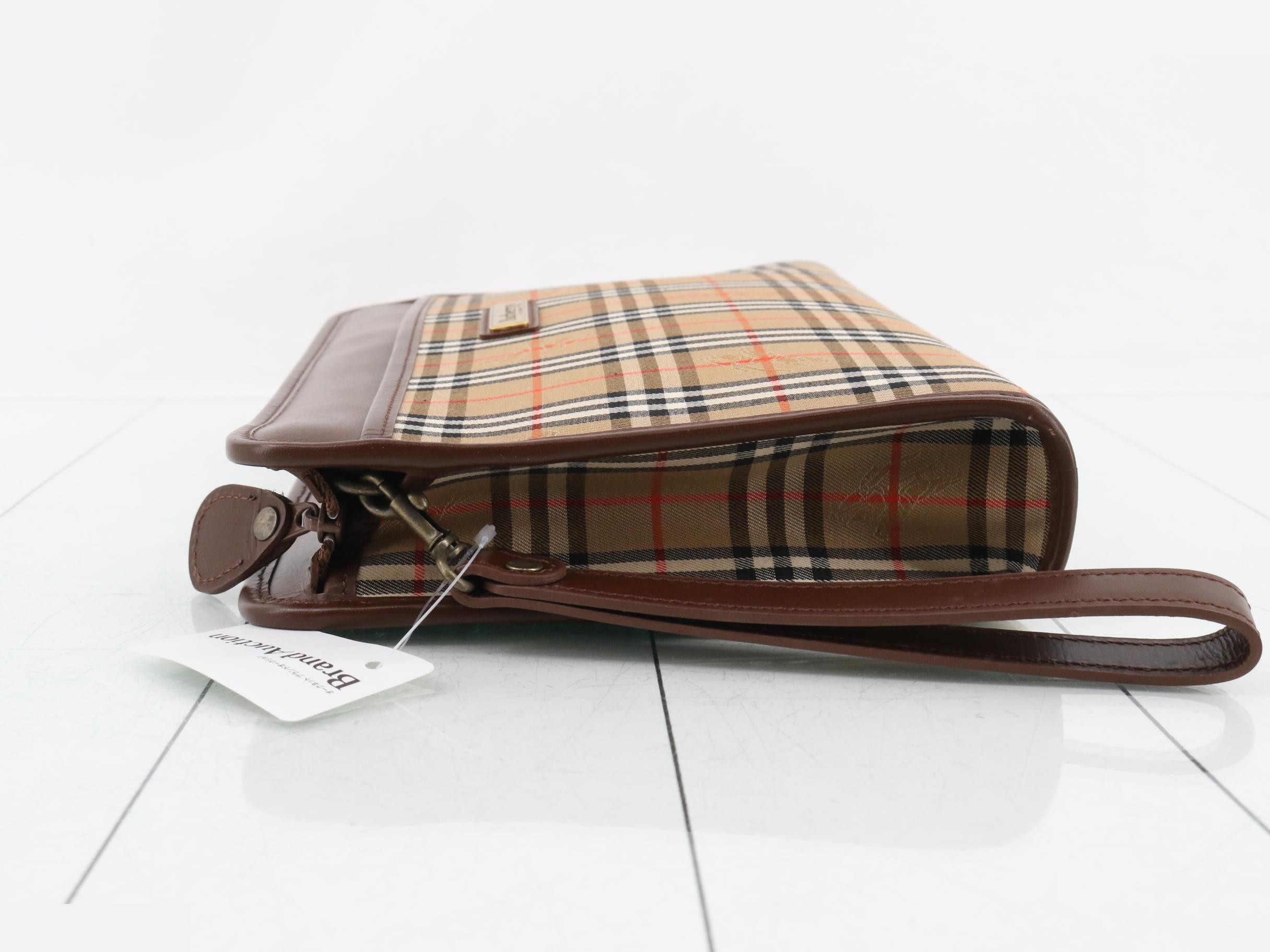 clutch bag, check pattern, brown — view 4