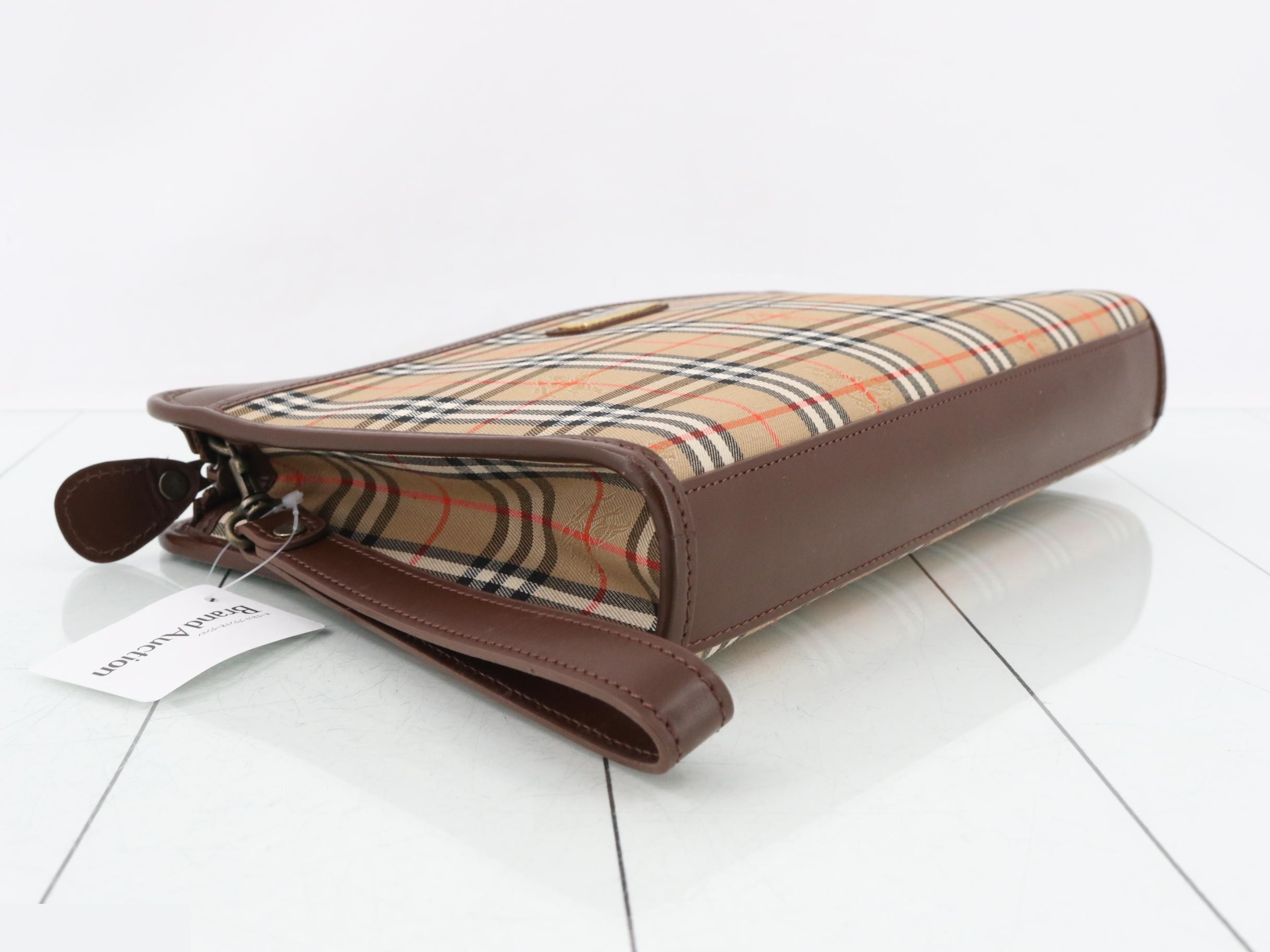 clutch bag, check pattern, brown — view 5