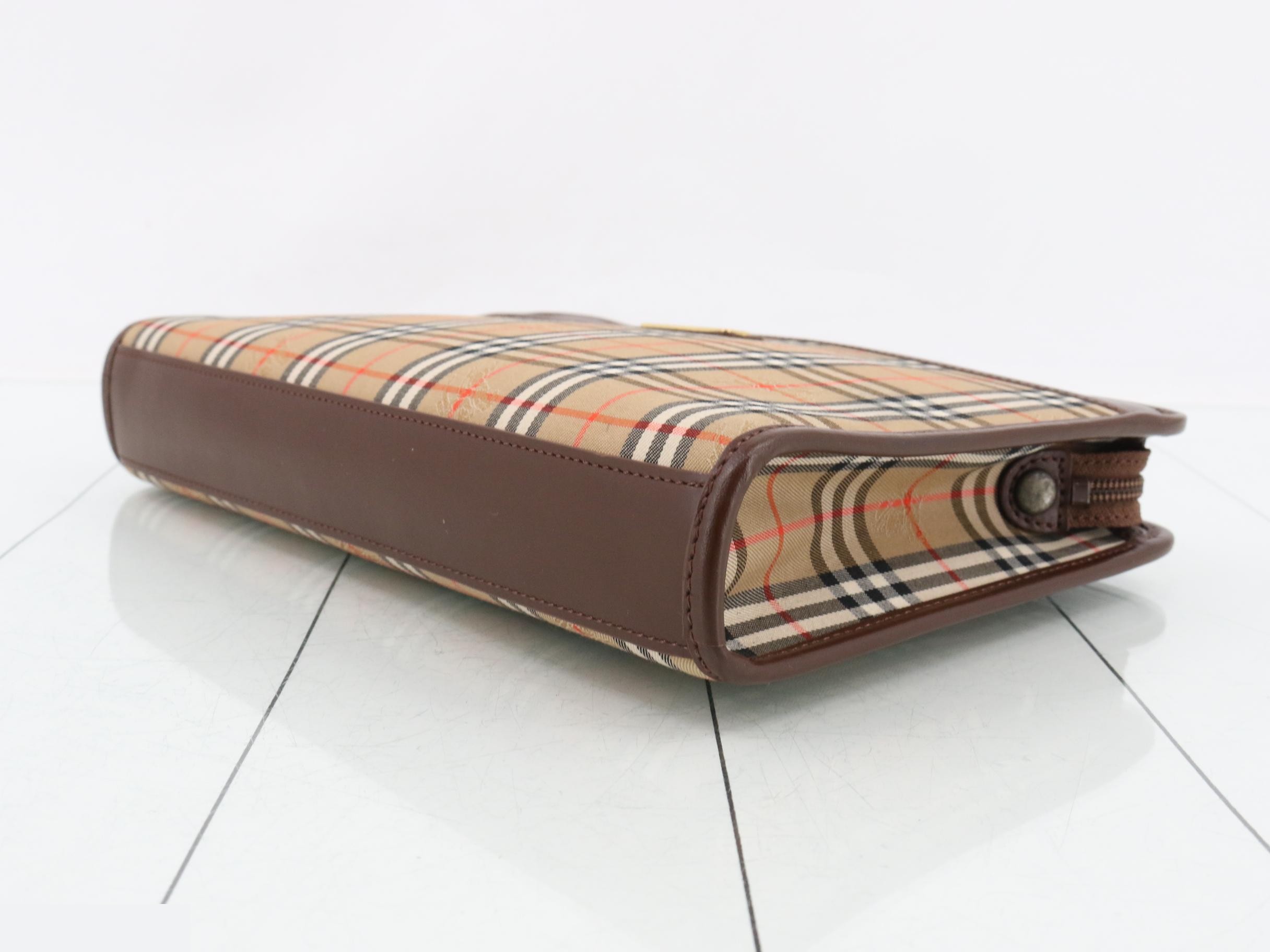 clutch bag, check pattern, brown — view 6