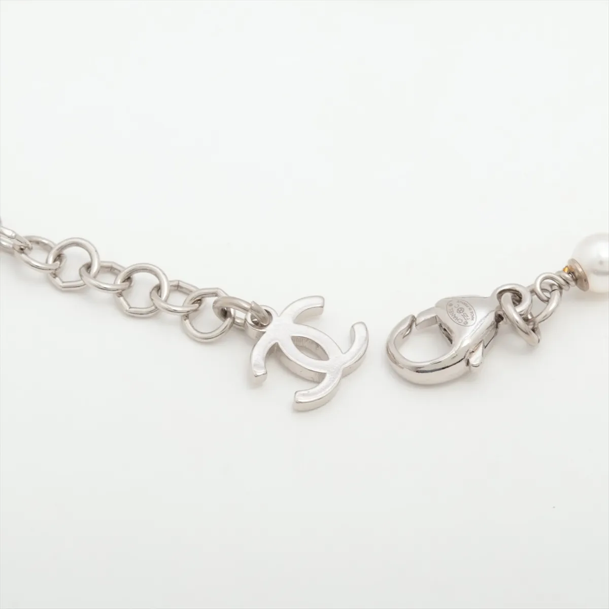 Cocomark F25C Bracelet Metal x Fake Pearl x Colored Stone Silver Thread Dull — view 4