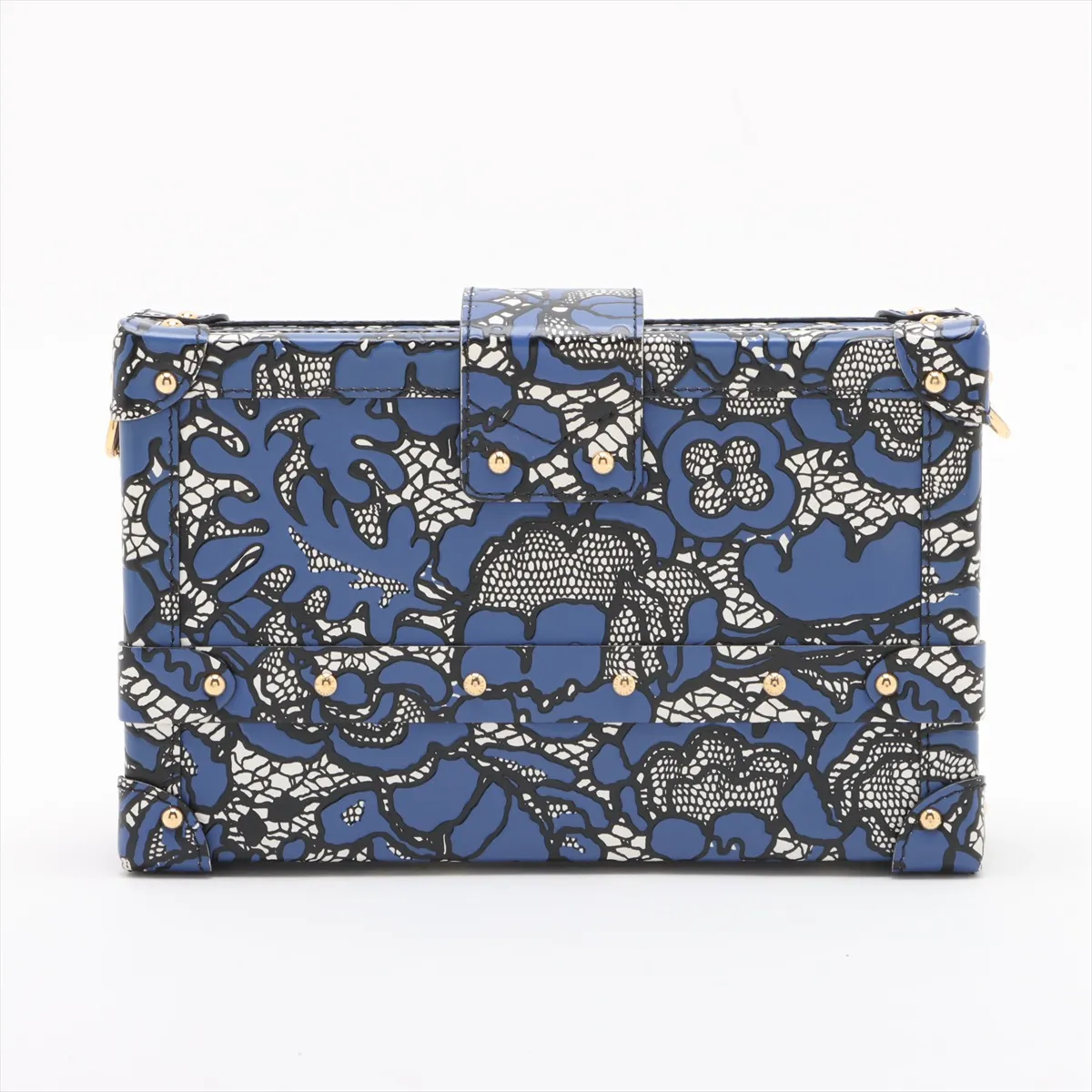 Floral Lace Petite Malle - Blue RFID-responsive — view 2