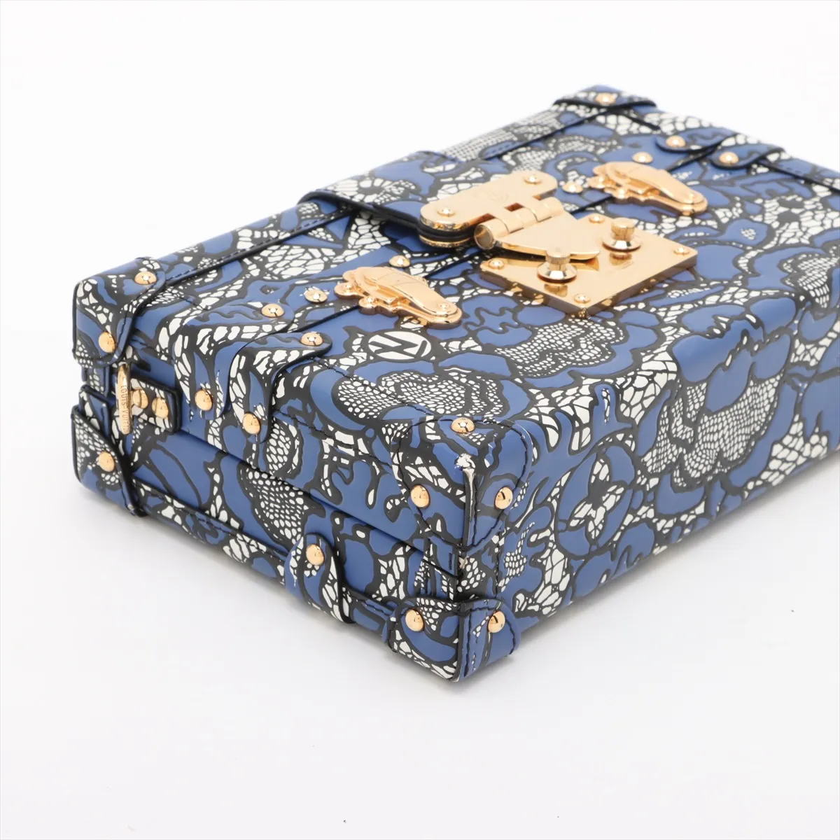 Floral Lace Petite Malle - Blue RFID-responsive — view 4