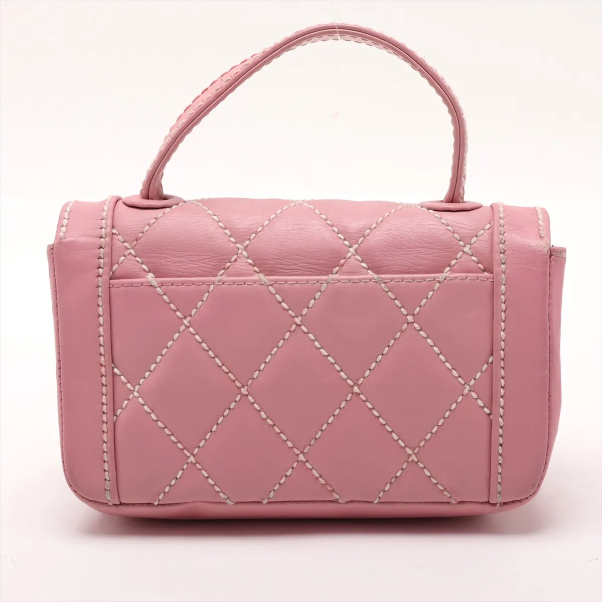 Wild Stitch Leather Handbag, Pink with Gold Hardware, 9844113, Series 9 — view 2
