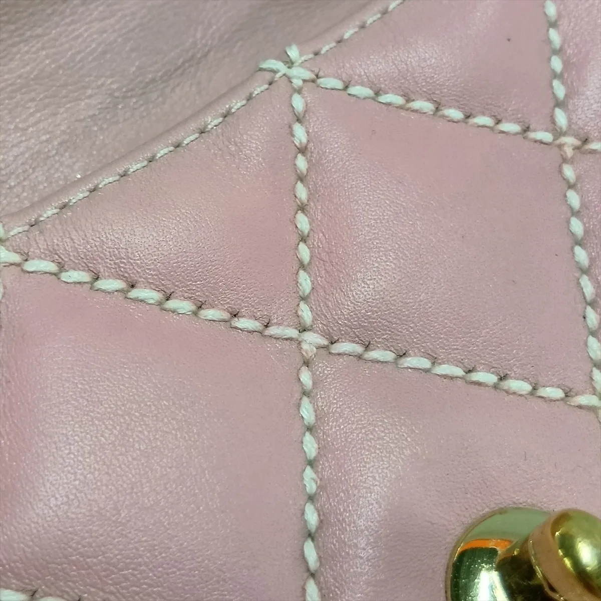Wild Stitch Leather Handbag, Pink with Gold Hardware, 9844113, Series 9 — view 12