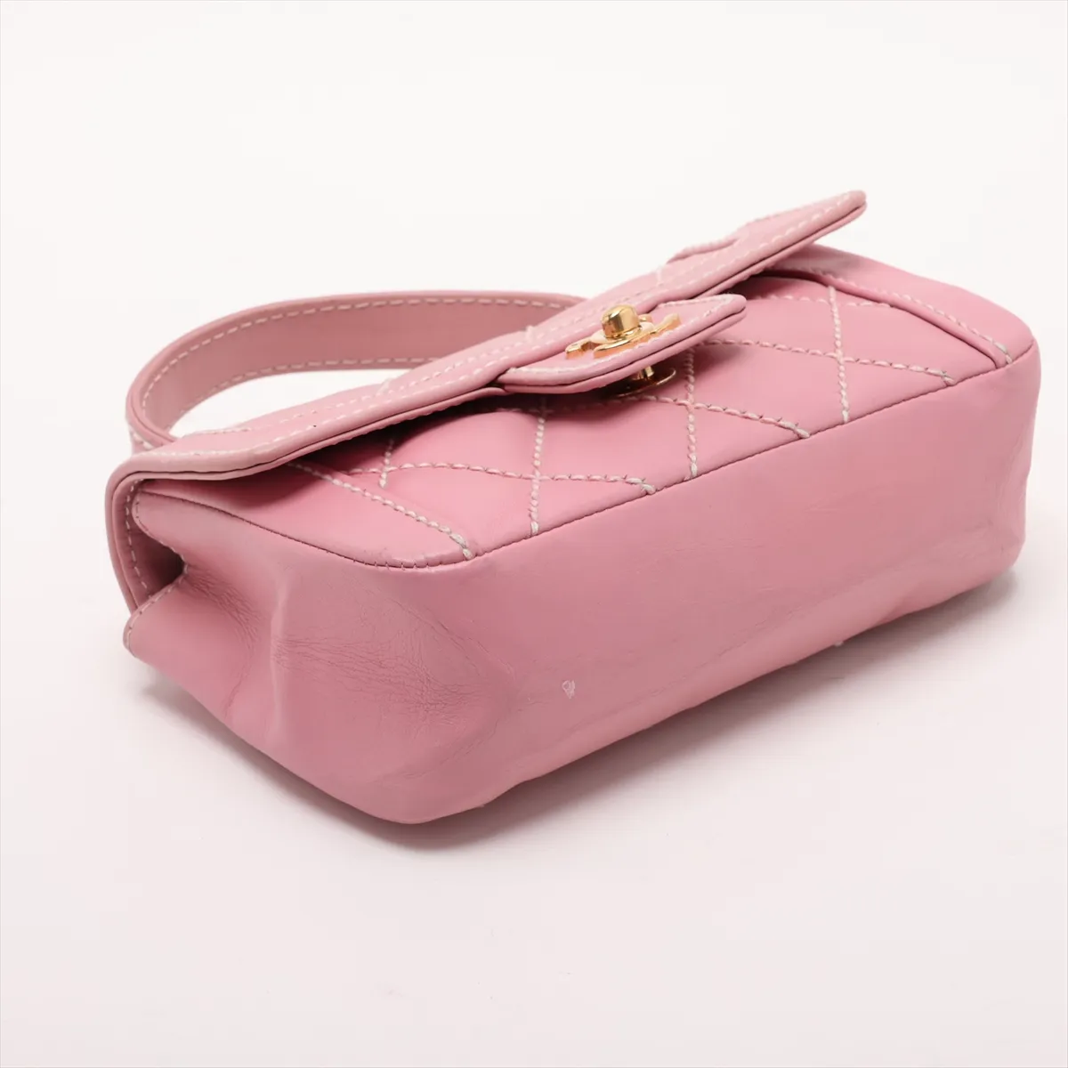 Wild Stitch Leather Handbag, Pink with Gold Hardware, 9844113, Series 9 — view 4