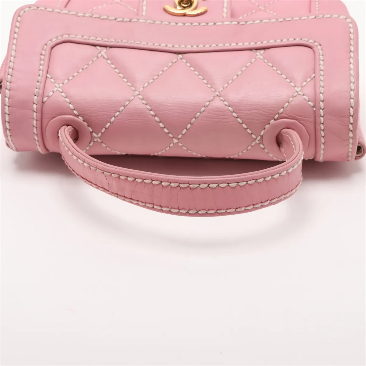 Wild Stitch Leather Handbag, Pink with Gold Hardware, 9844113, Series 9 — view 5