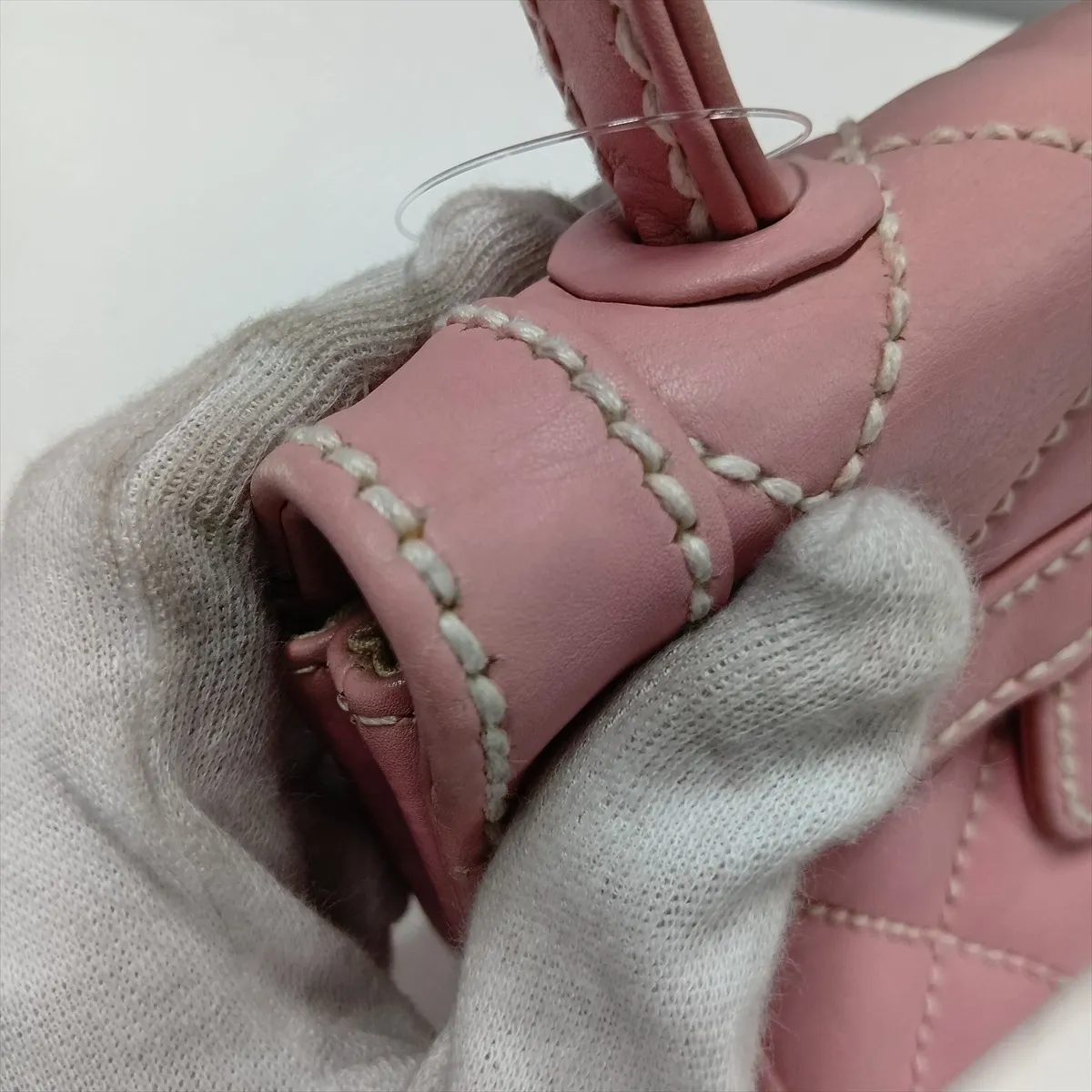 Wild Stitch Leather Handbag, Pink with Gold Hardware, 9844113, Series 9 — view 10