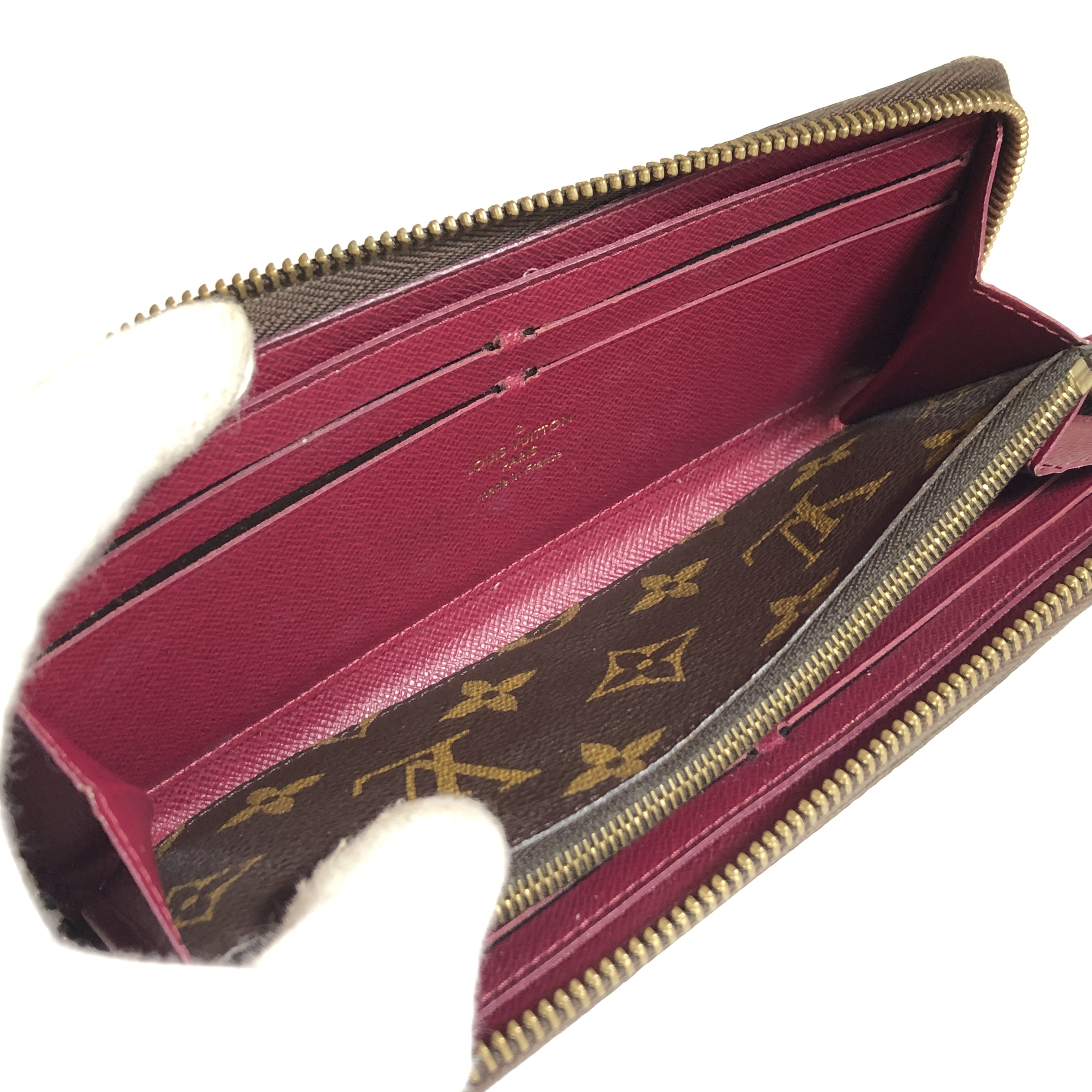 Monogram Portefeuille Clemence Long Wallet M60742 Round Zipper Fuchsia MI2144 With Coin Pocket Made in France Wallet — view 11