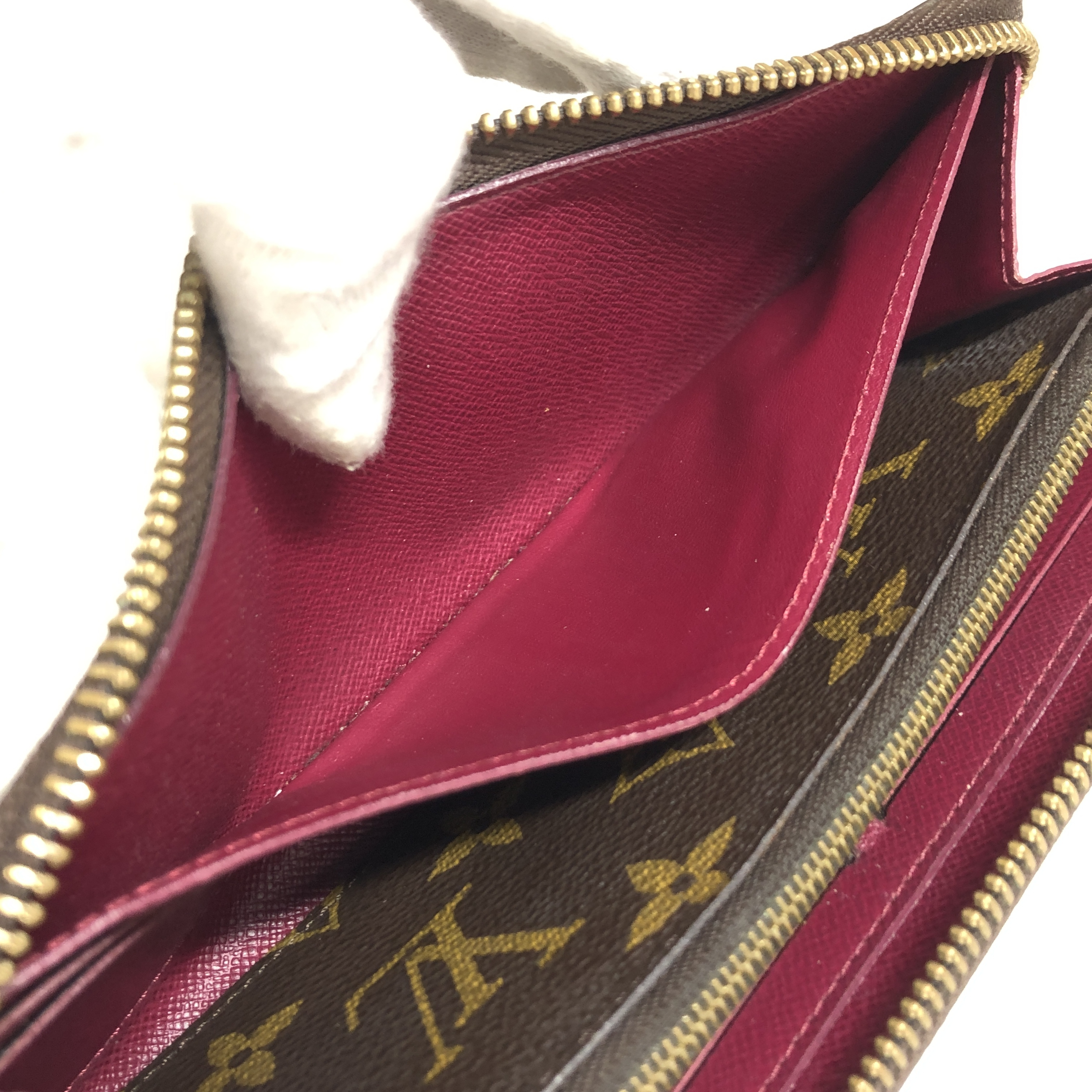 Monogram Portefeuille Clemence Long Wallet M60742 Round Zipper Fuchsia MI2144 With Coin Pocket Made in France Wallet — view 12