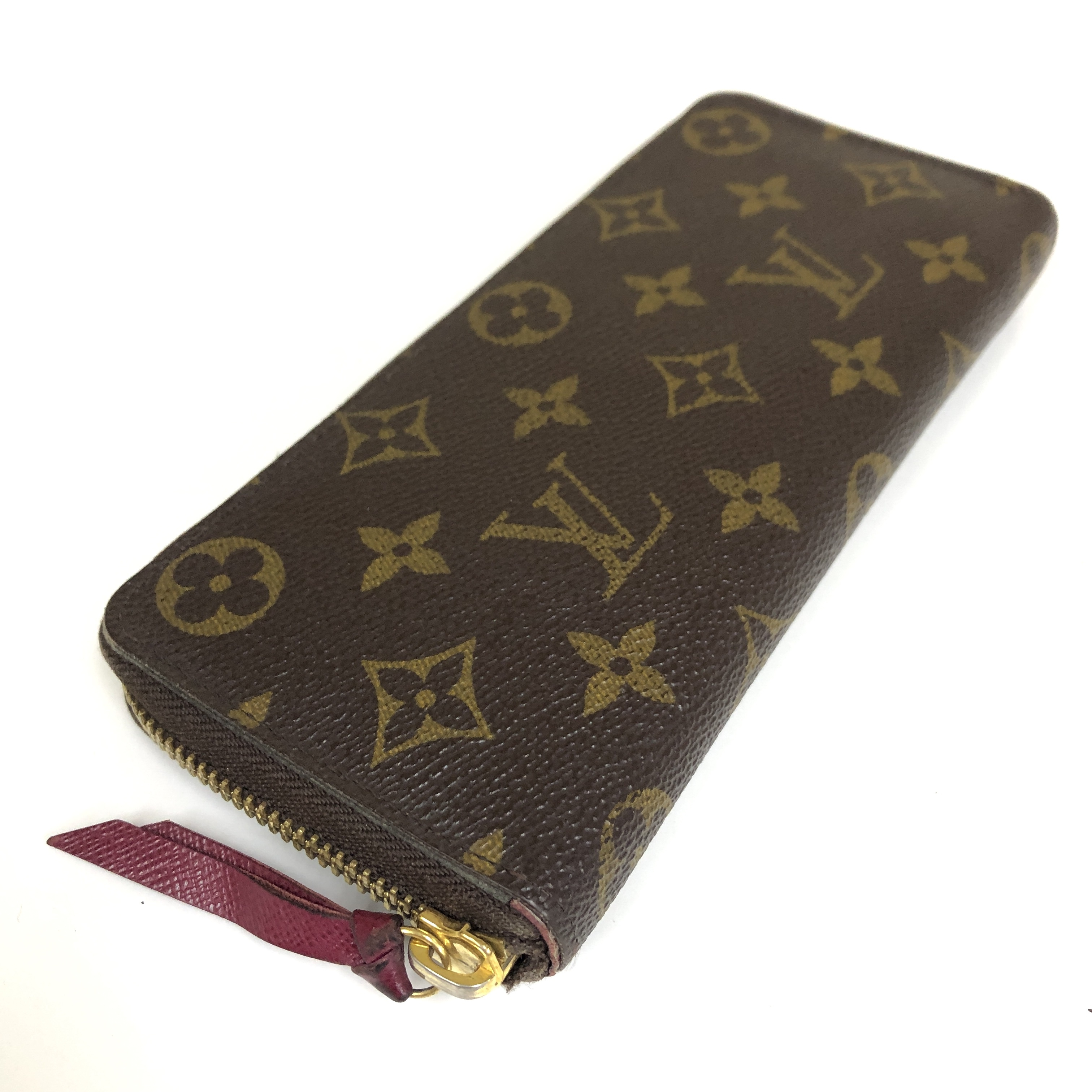 Monogram Portefeuille Clemence Long Wallet M60742 Round Zipper Fuchsia MI2144 With Coin Pocket Made in France Wallet — view 4