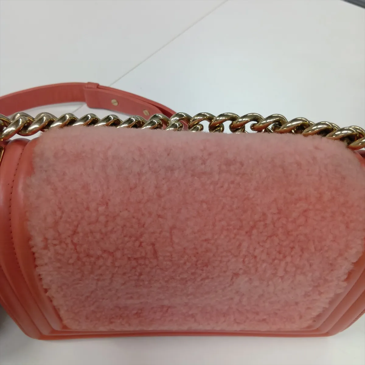 Boy Chanel 20 Small Boa Chain Shoulder Bag, Pink with Gold Hardware, 23288212, Serial Number 23, A67085 — view 12