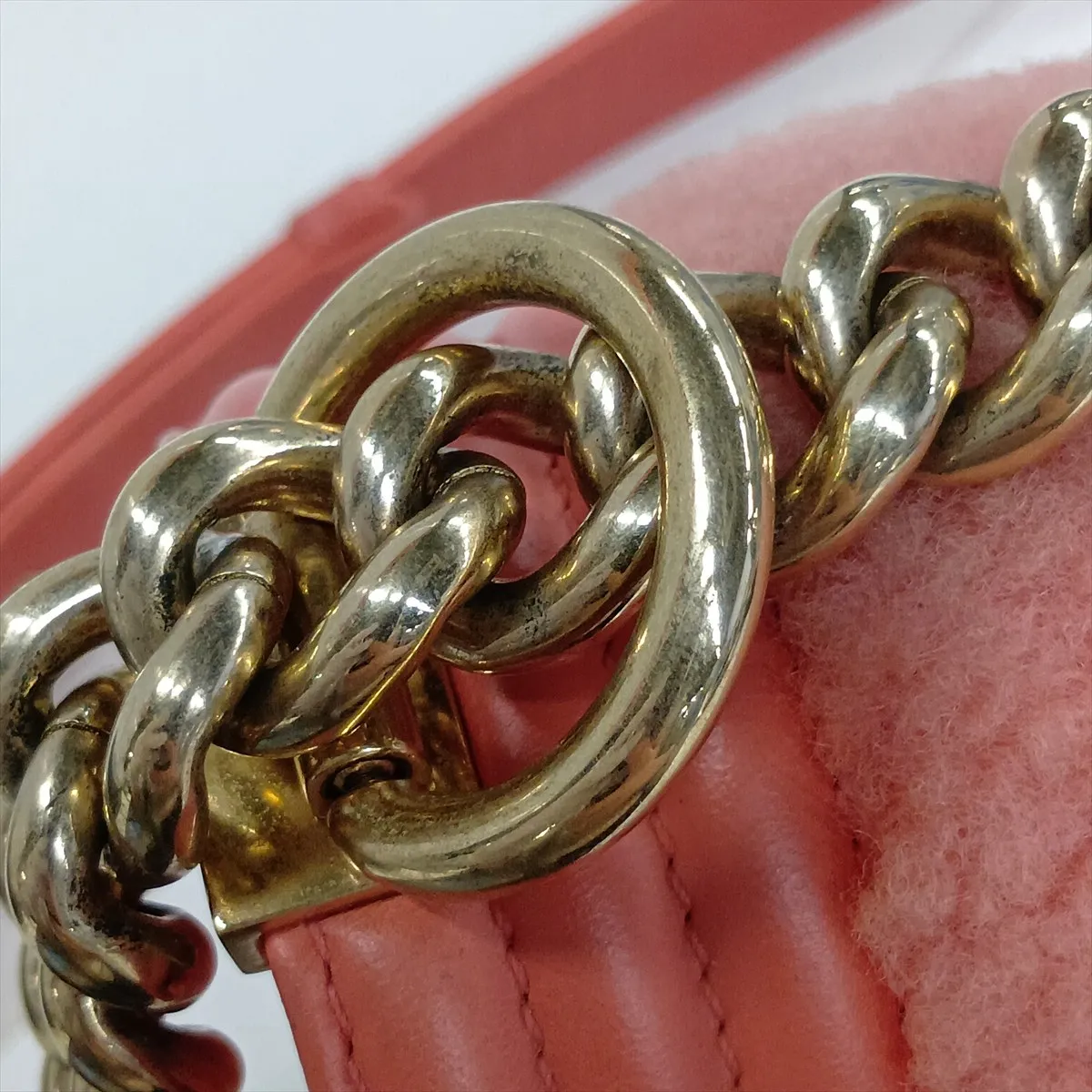 Boy Chanel 20 Small Boa Chain Shoulder Bag, Pink with Gold Hardware, 23288212, Serial Number 23, A67085 — view 15