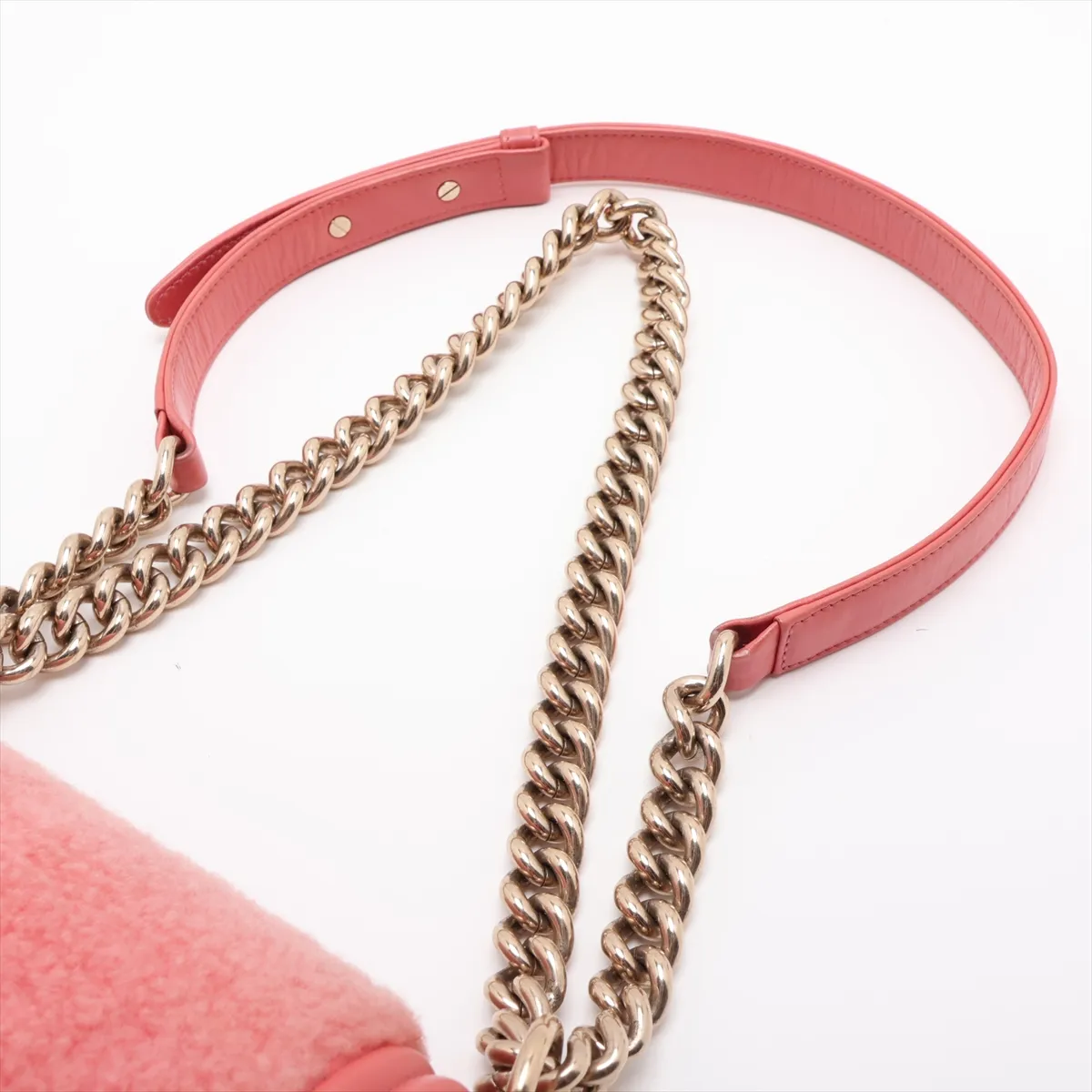 Boy Chanel 20 Small Boa Chain Shoulder Bag, Pink with Gold Hardware, 23288212, Serial Number 23, A67085 — view 5