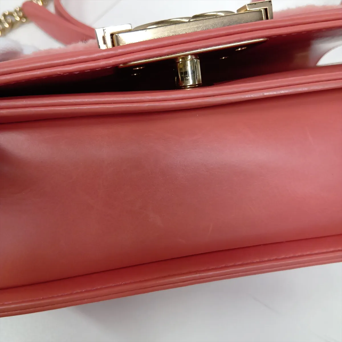 Boy Chanel 20 Small Boa Chain Shoulder Bag, Pink with Gold Hardware, 23288212, Serial Number 23, A67085 — view 8