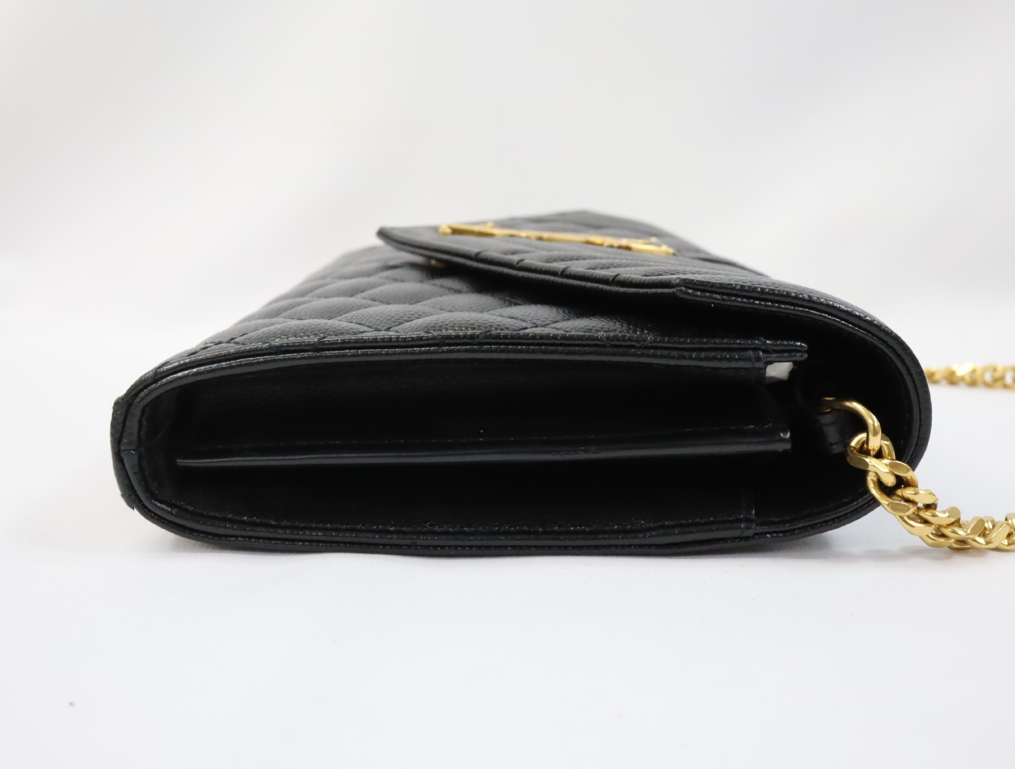 Leather Chain Shoulder Bag, Black, 620280 (Shoulder Bag) — view 3
