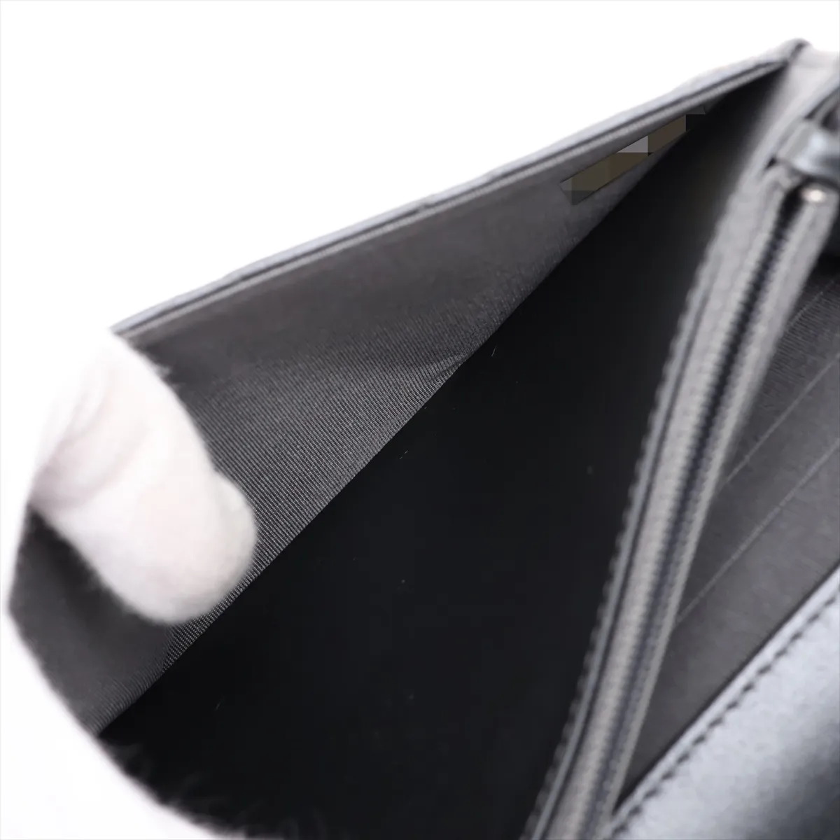Matelassé Vintage Calfskin Chain Wallet, Silver, Silver Hardware, 26678412, Serial Number 26 — view 9