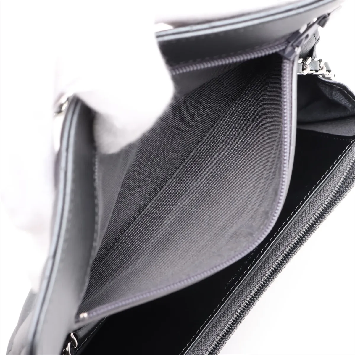 Matelassé Vintage Calfskin Chain Wallet, Silver, Silver Hardware, 26678412, Serial Number 26 — view 10