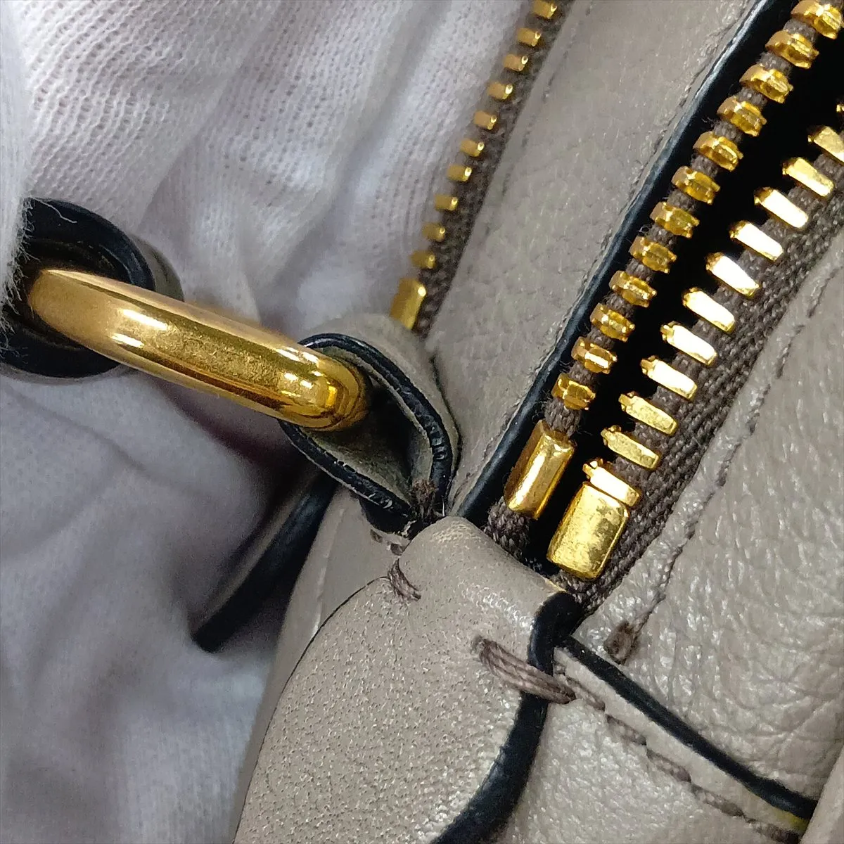leather shoulder bag, gray — view 11