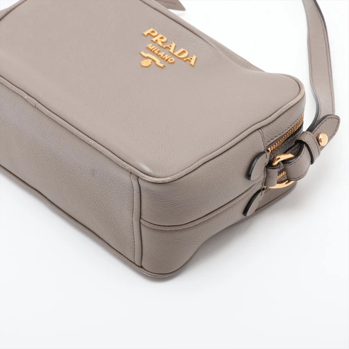 leather shoulder bag, gray — view 3