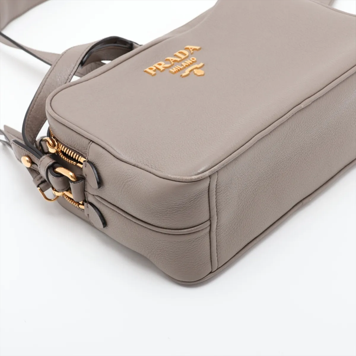 leather shoulder bag, gray — view 4