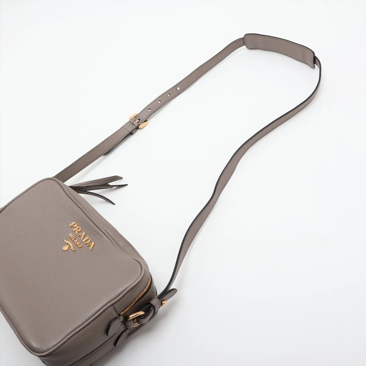 leather shoulder bag, gray — view 5