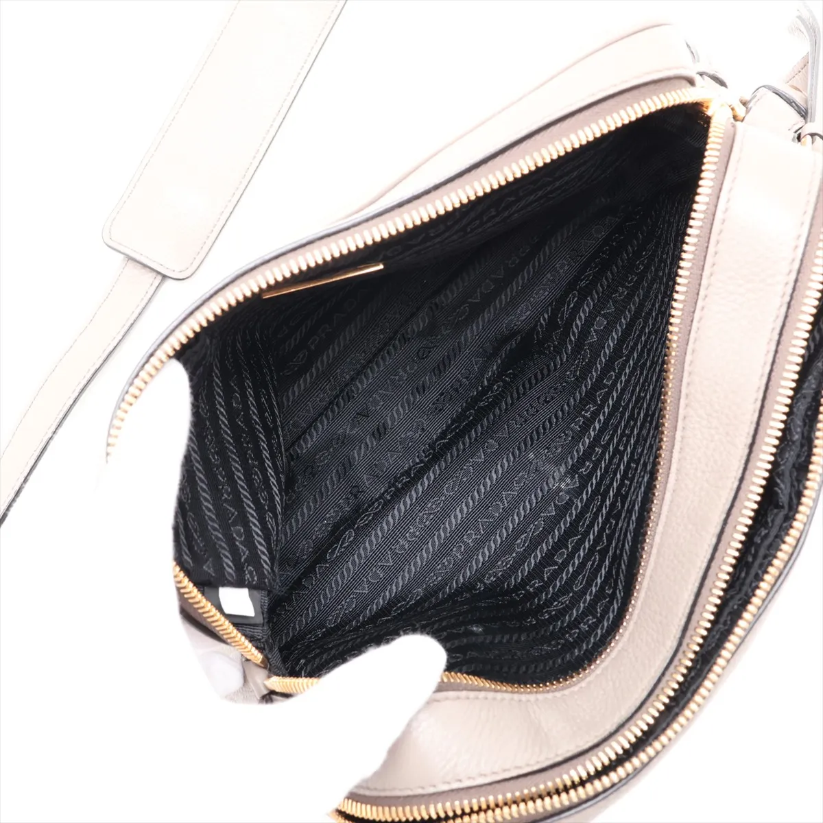 leather shoulder bag, gray — view 7