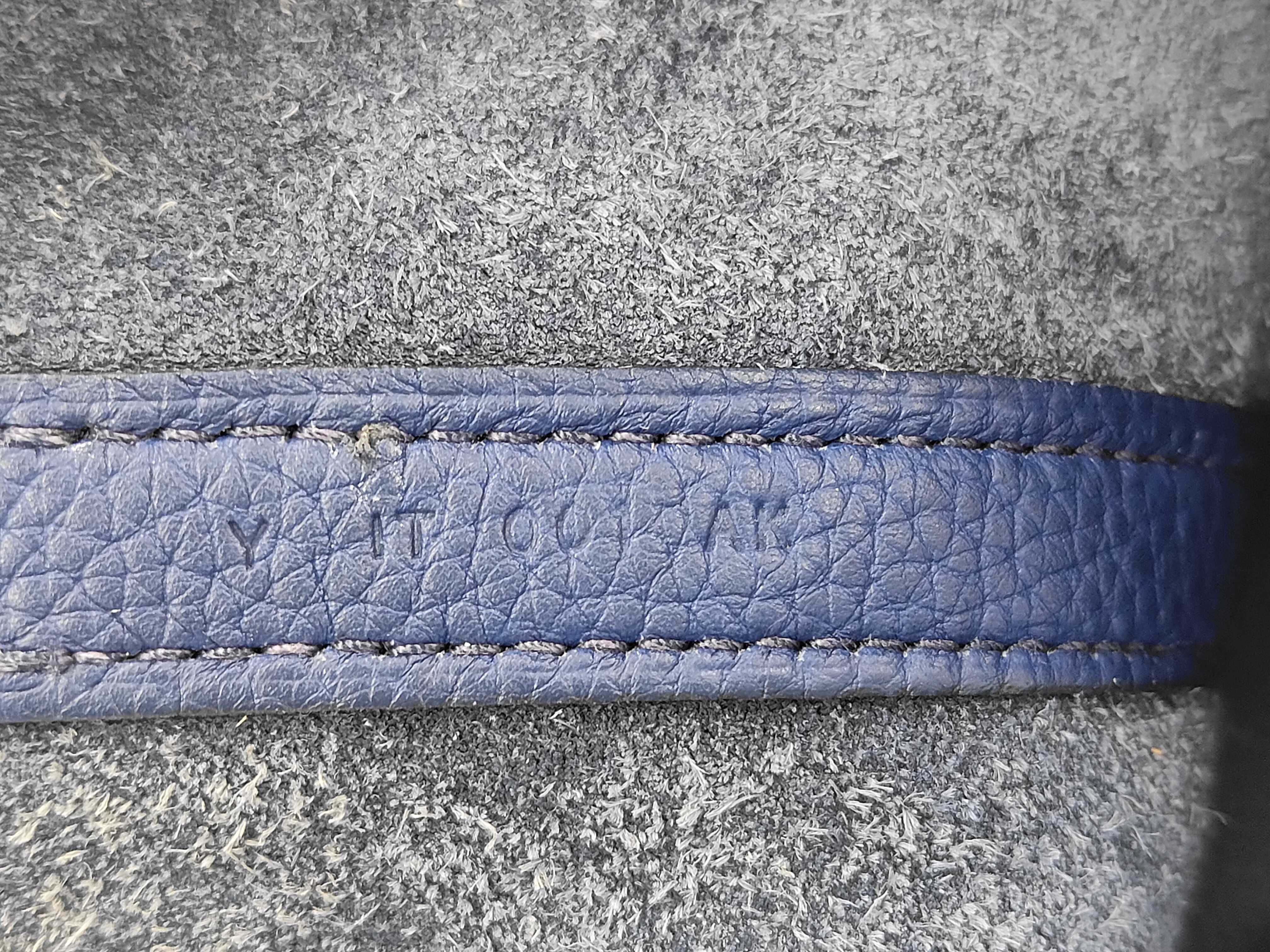 Picotin Lock MM Navy Blue Stamped Y Handbag — view 11