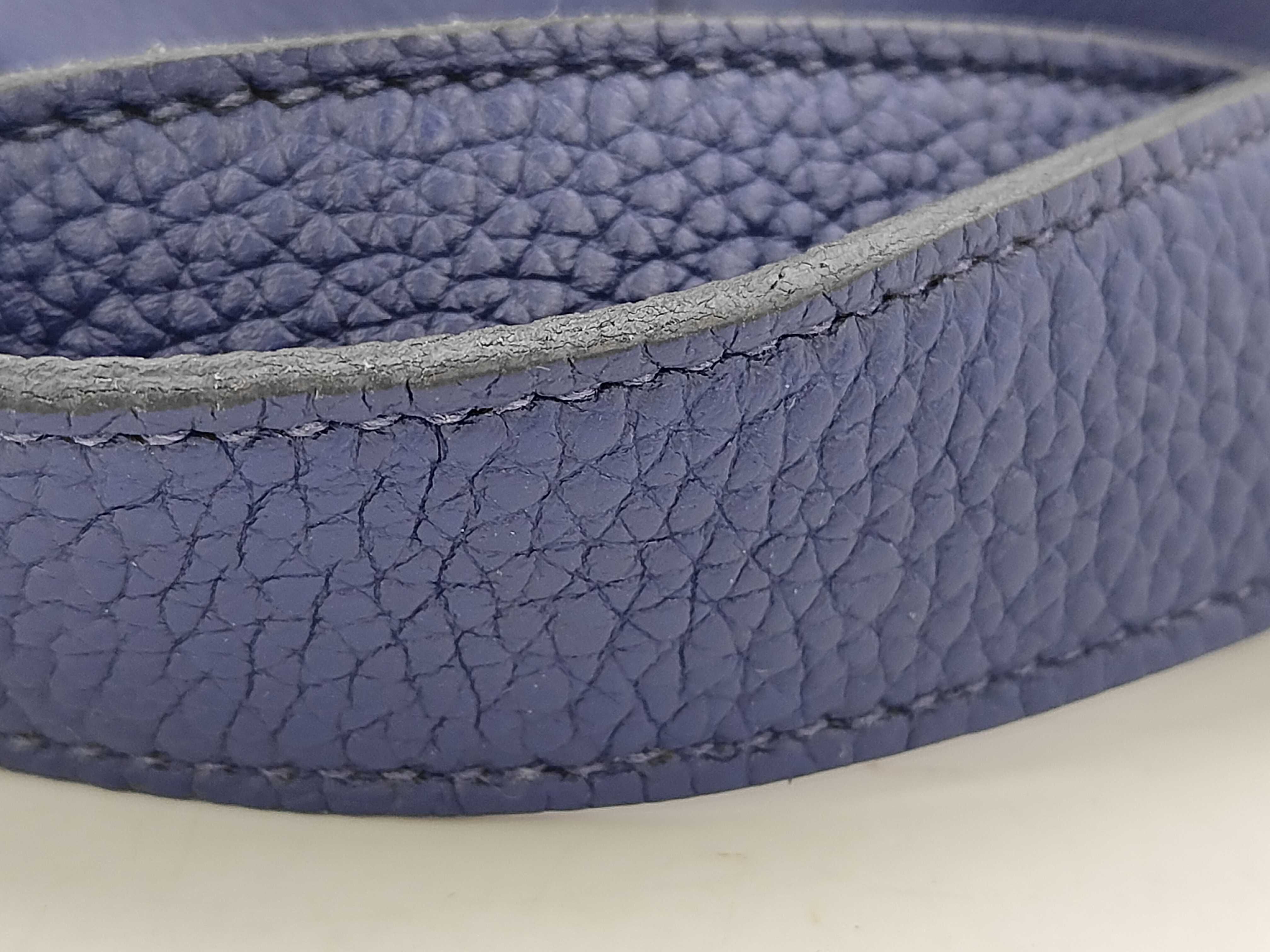 Picotin Lock MM Navy Blue Stamped Y Handbag — view 6