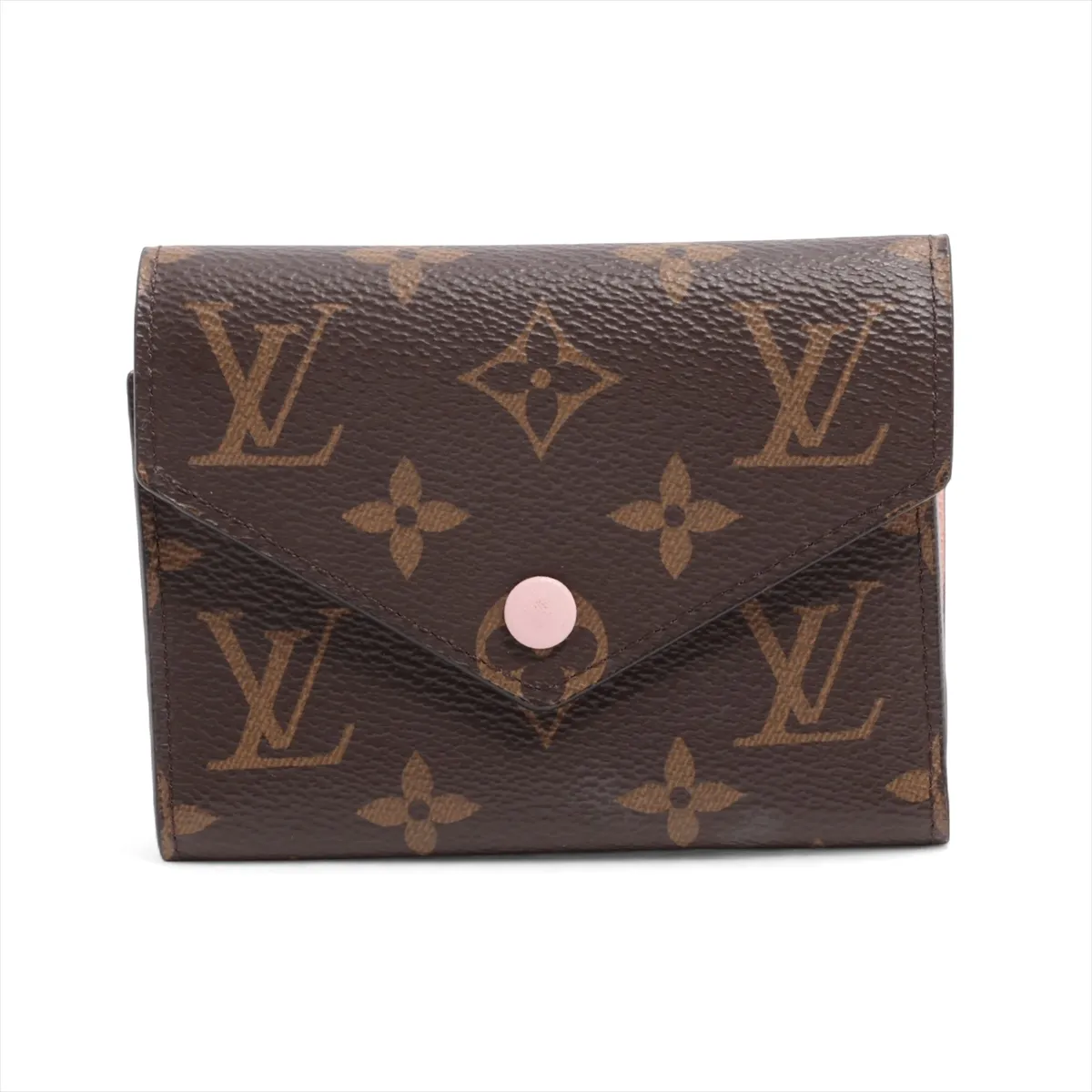 Monogram Portefeuille Victorine M62360 SF5109 Rose Ballerine Compact Wallet with Initial