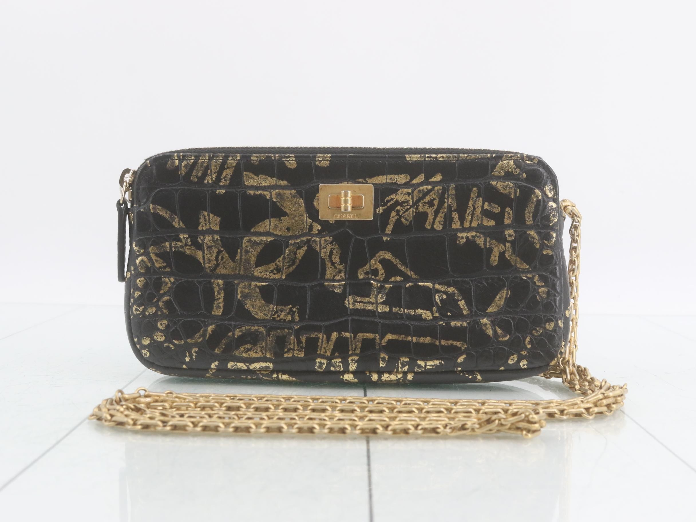 2.55 Crocodile Leather Chain Wallet