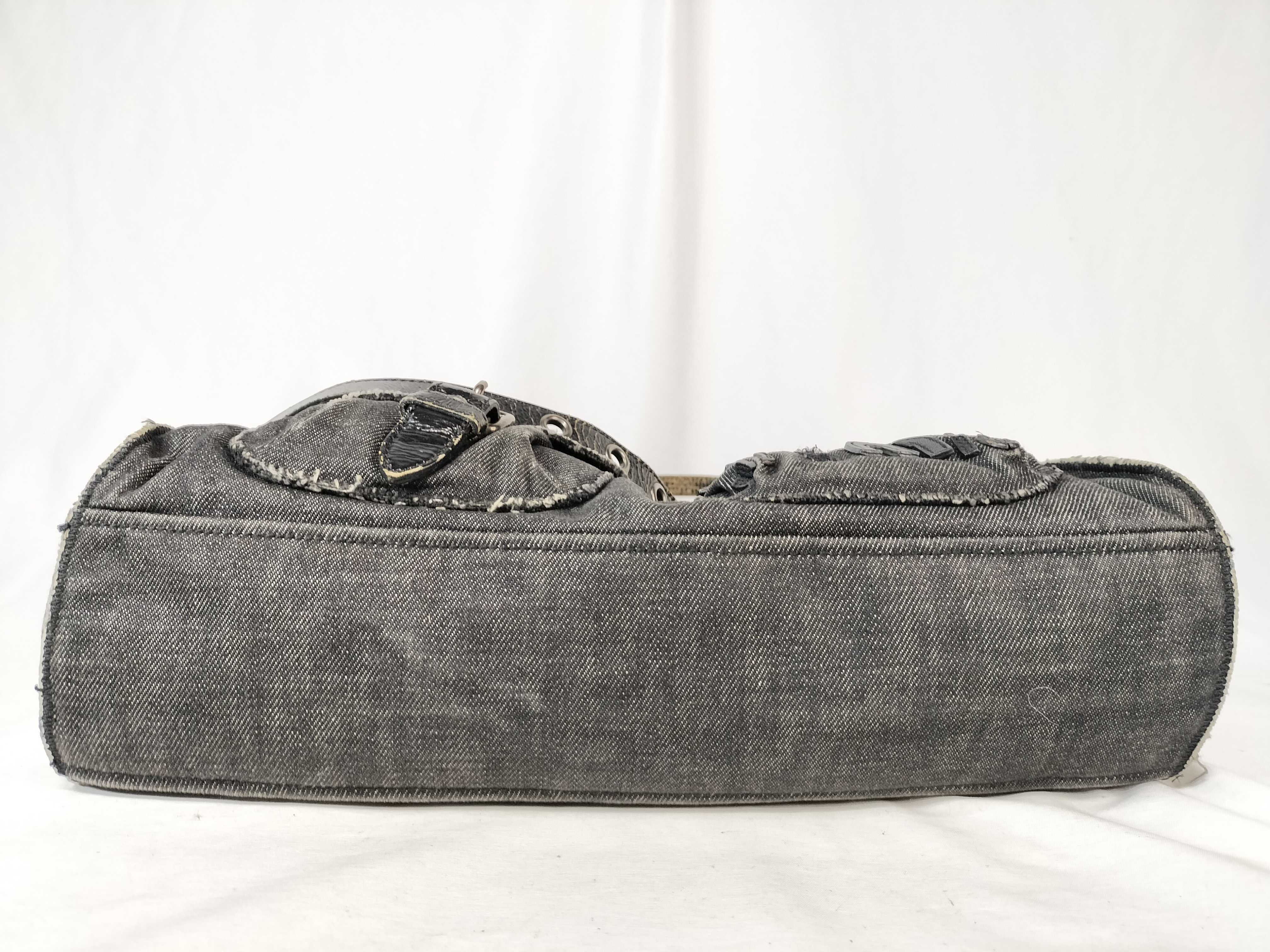 denim archive vintage-processed patchwork beaded leather embroidered black tote bag with tag/dust bag. — view 7