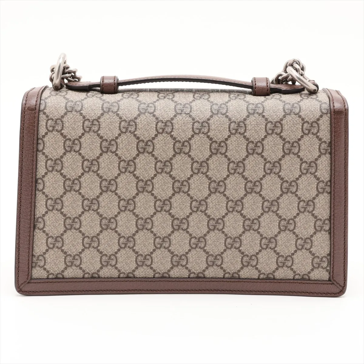GG Supreme 621512 PVC x Leather Chain Shoulder Bag, Beige x Brown — view 2