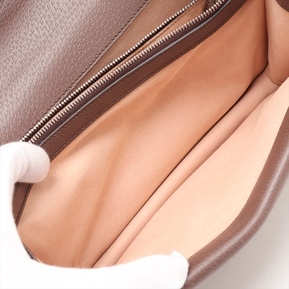 GG Supreme 621512 PVC x Leather Chain Shoulder Bag, Beige x Brown — view 7