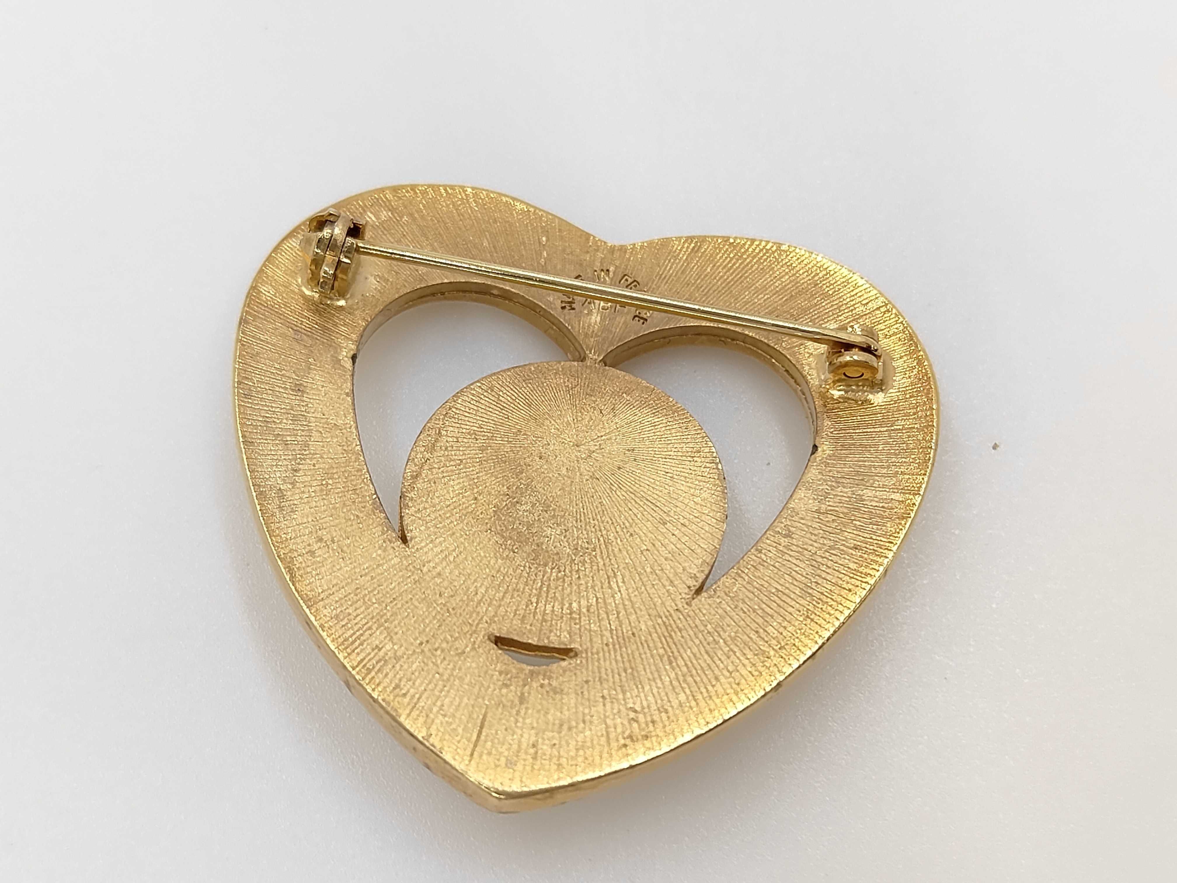 Faux Pearl Heart Brooch — view 2