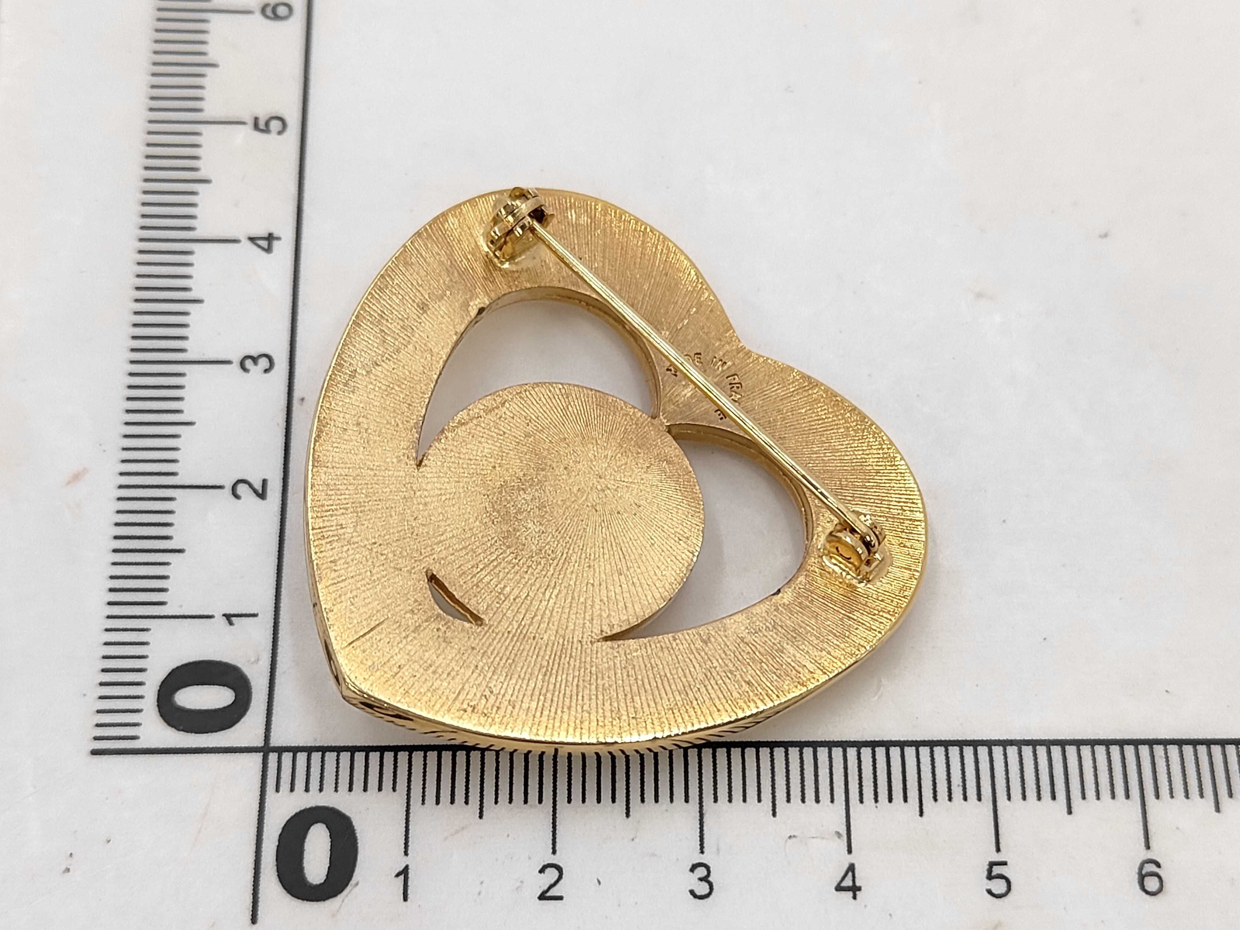 Faux Pearl Heart Brooch — view 6