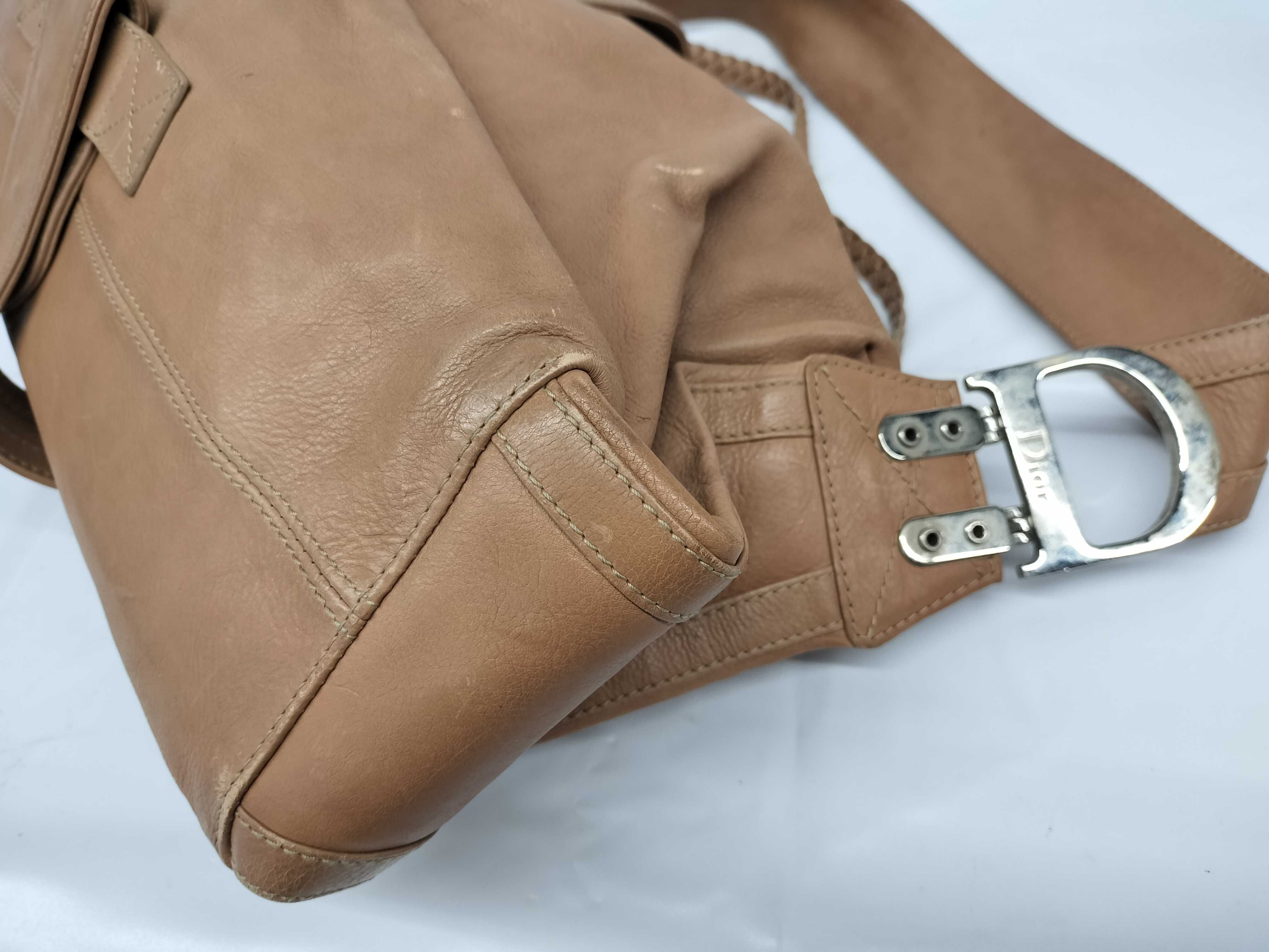 ChristianDior Shoulder Bag, Beige Leather — view 4