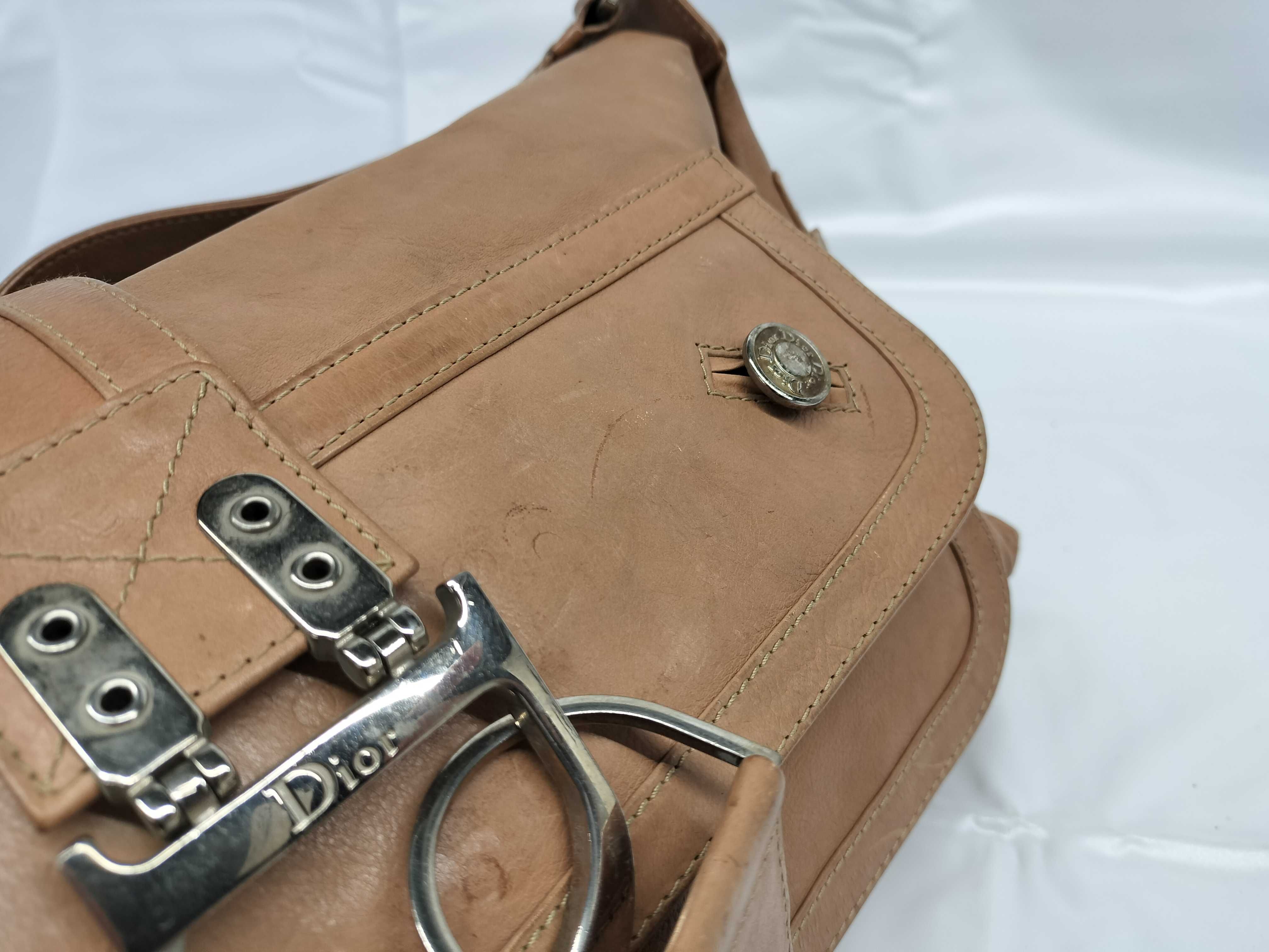 ChristianDior Shoulder Bag, Beige Leather — view 8