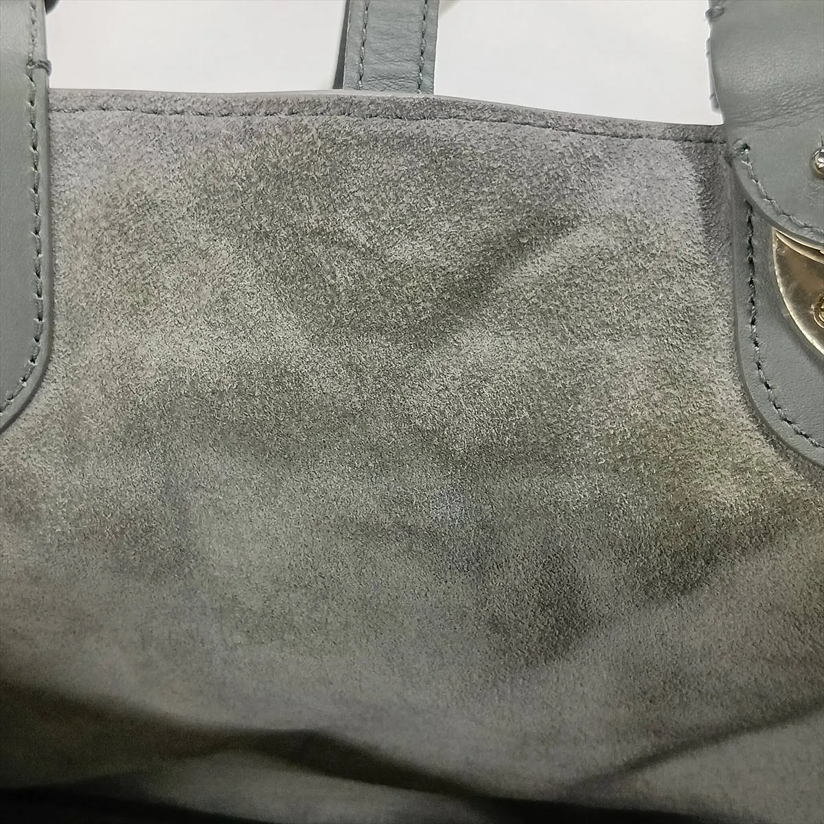 Macro Cannage Toujours Leather Handbag, Gray — view 15