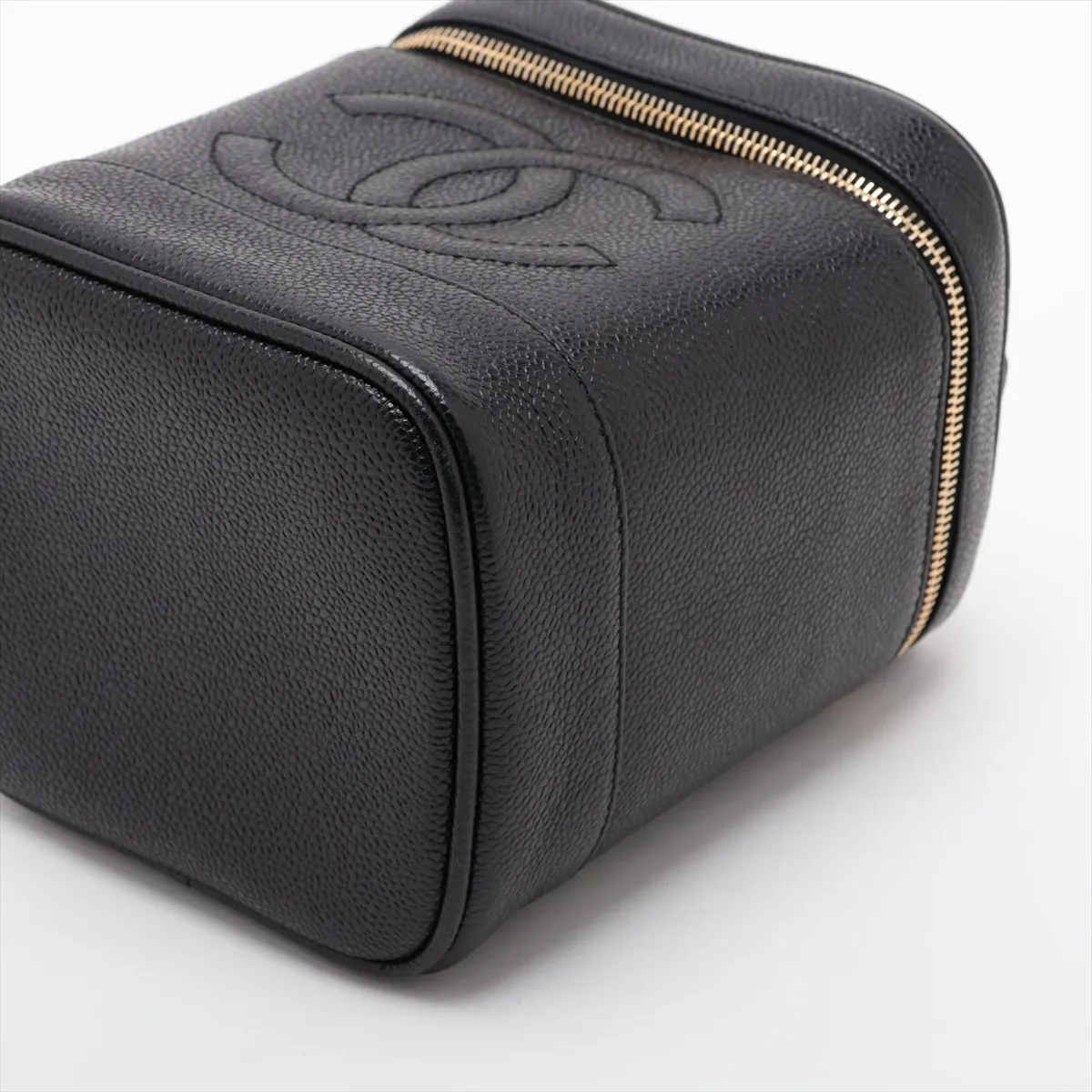 Coco Mark Caviar Skin Vanity Bag, Black with Gold Hardware, 3334269, Series 3 — view 3