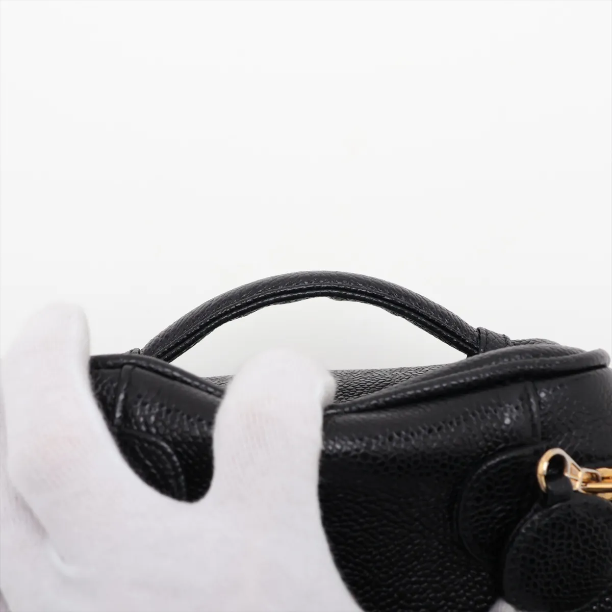 Coco Mark Caviar Skin Vanity Bag, Black with Gold Hardware, 3334269, Series 3 — view 6