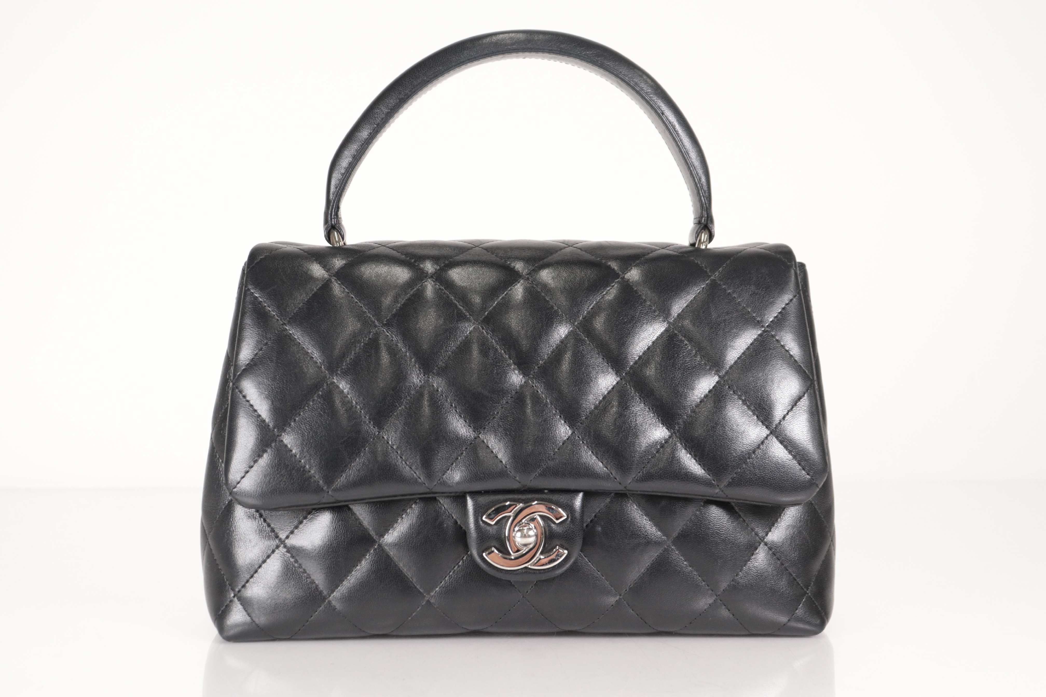 Turnlock Lambskin Handbag with Silver Hardware, Serial Number 12 — view 2