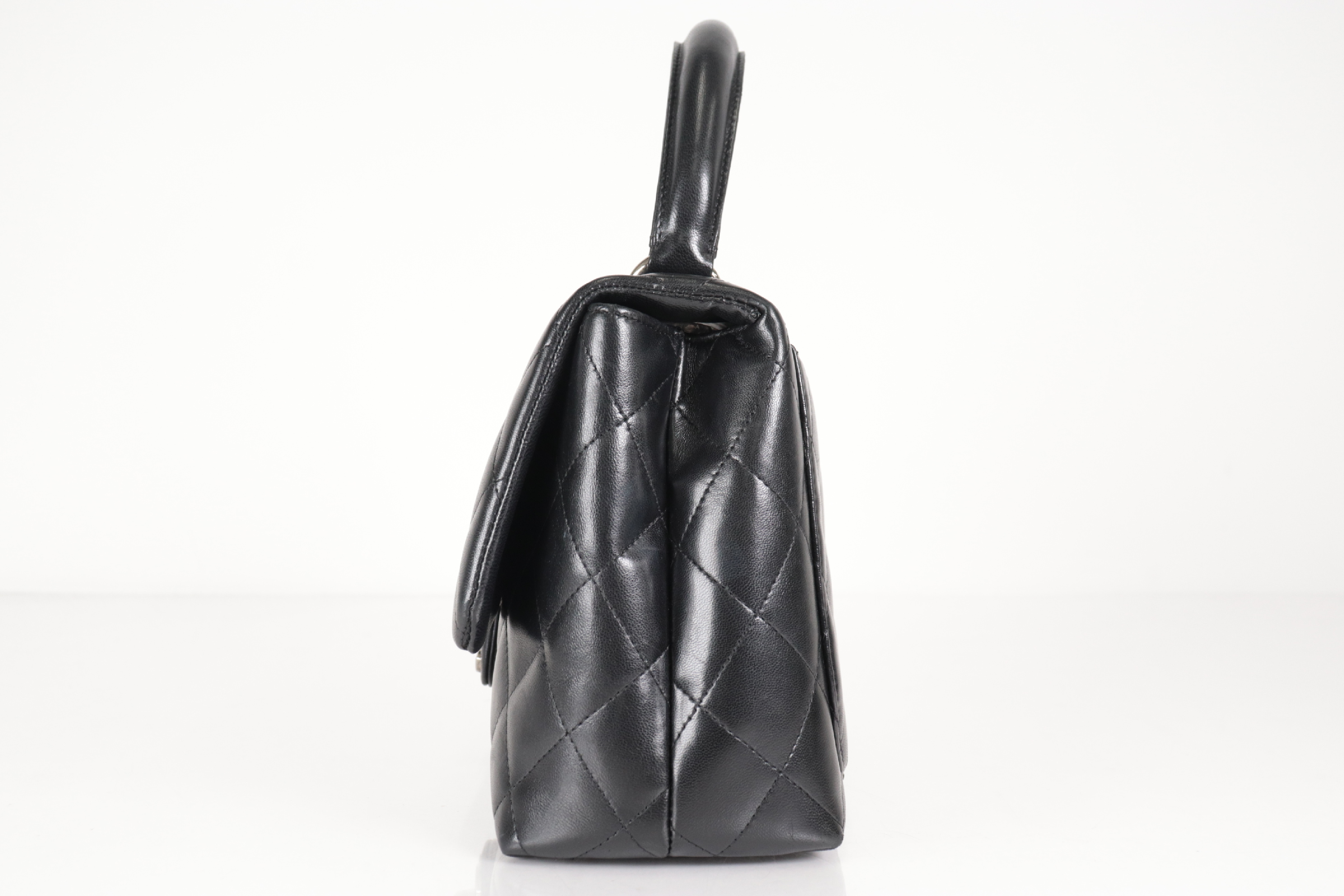 Turnlock Lambskin Handbag with Silver Hardware, Serial Number 12 — view 4