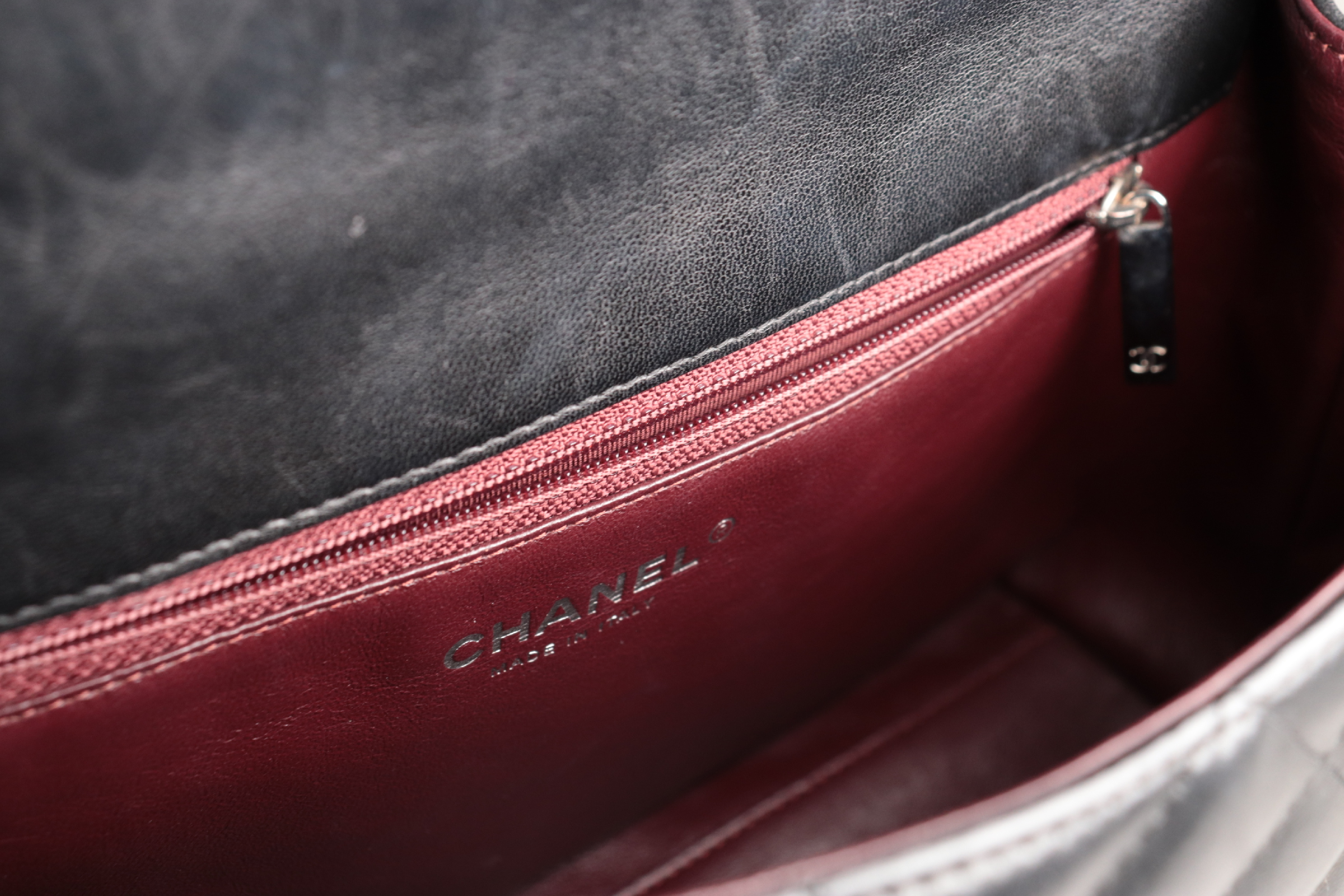 Turnlock Lambskin Handbag with Silver Hardware, Serial Number 12 — view 9