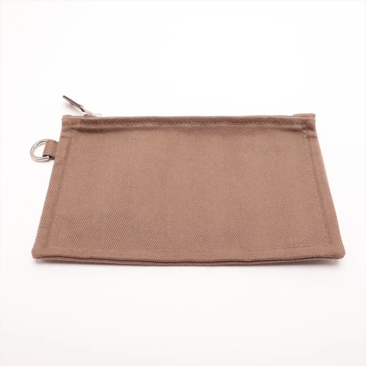 Valparaiso PM Toile Chevron x Leather Etoupe Silver Hardware — view 11