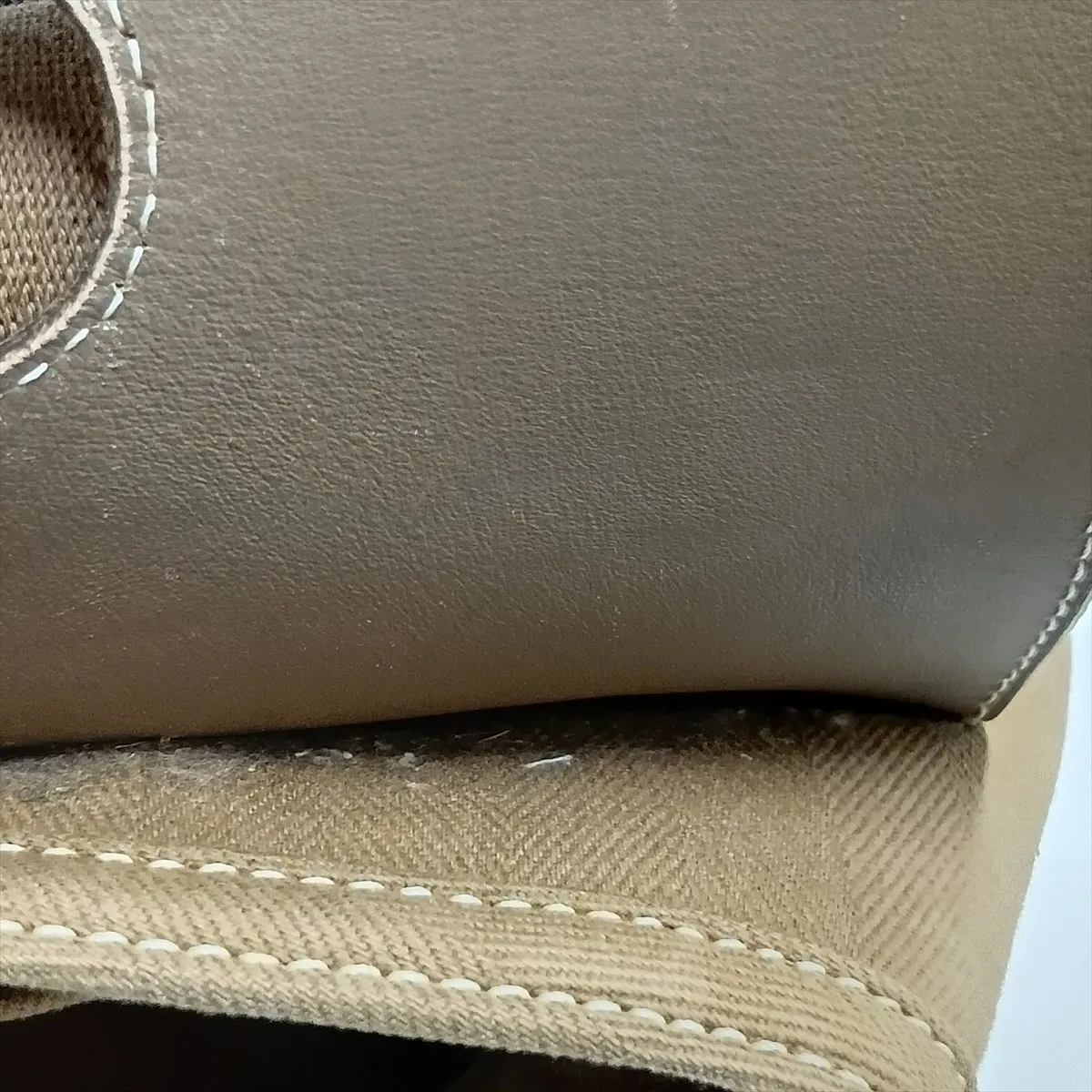Valparaiso PM Toile Chevron x Leather Etoupe Silver Hardware — view 14