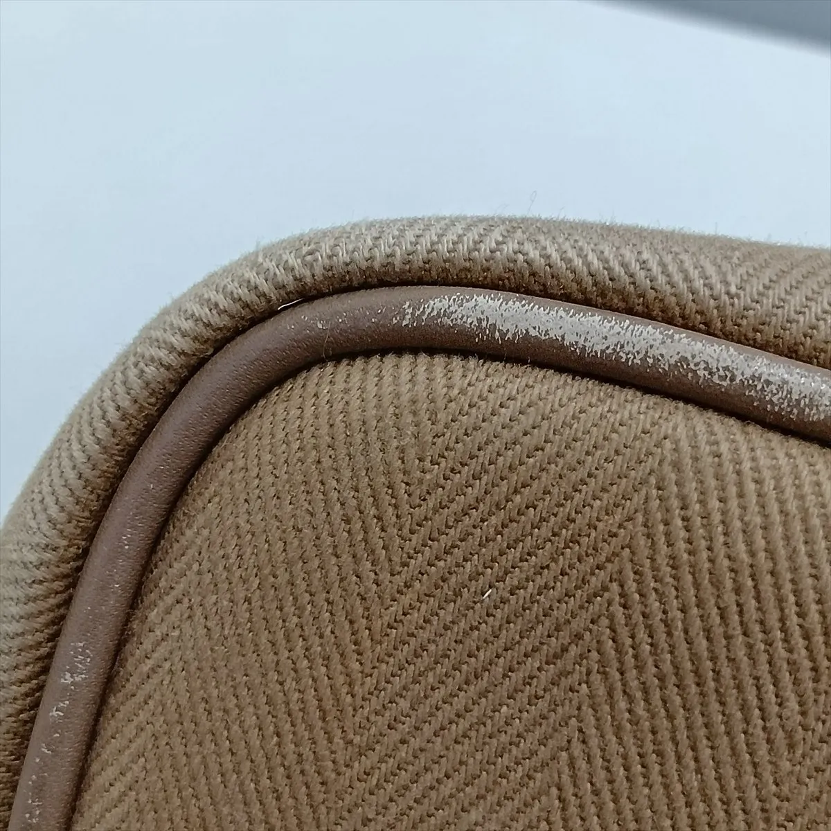 Valparaiso PM Toile Chevron x Leather Etoupe Silver Hardware — view 15