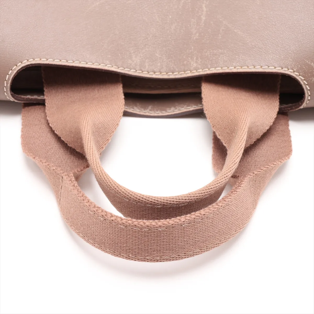 Valparaiso PM Toile Chevron x Leather Etoupe Silver Hardware — view 5